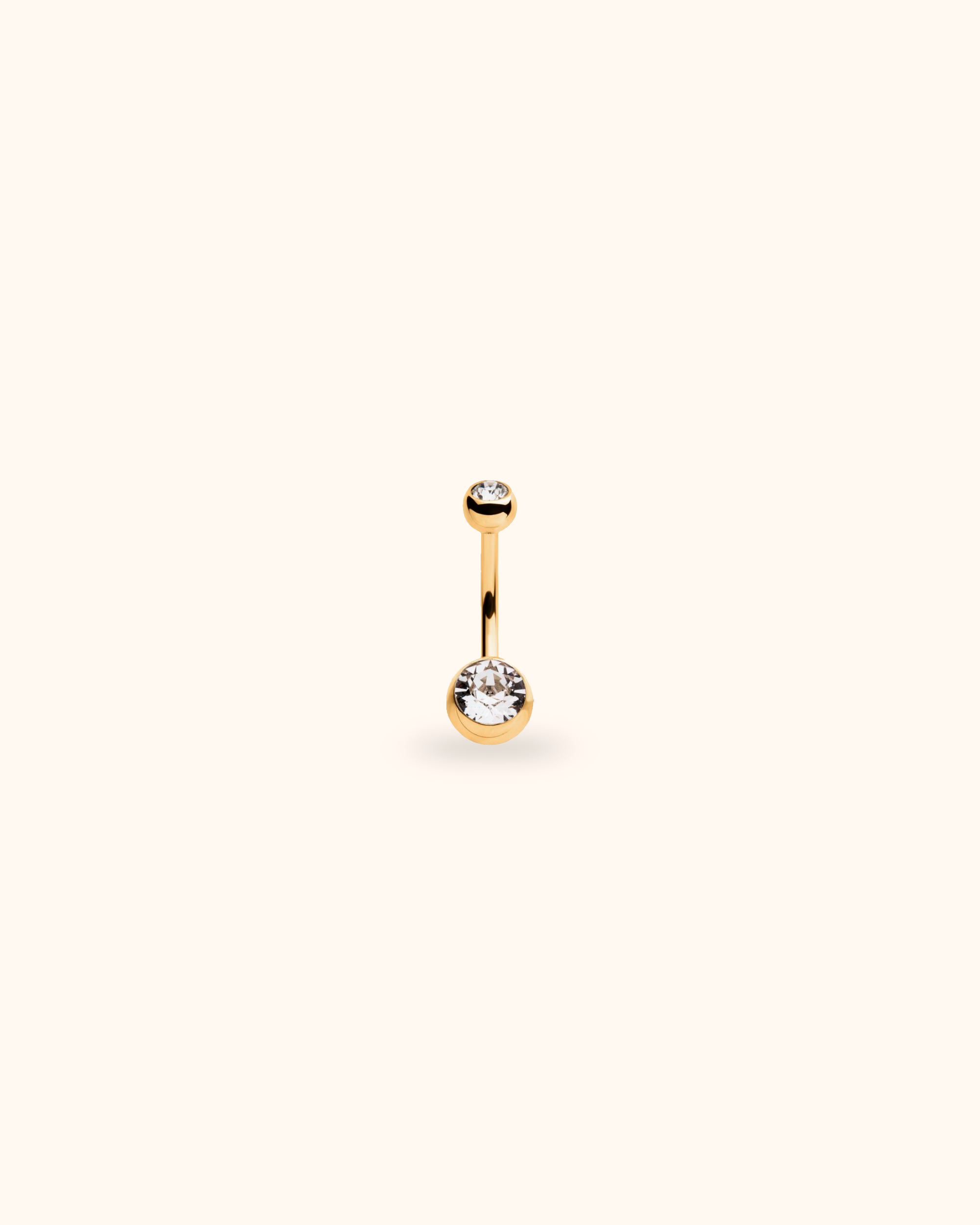 Piercing para ombligo oro 24k PVD con circonitas