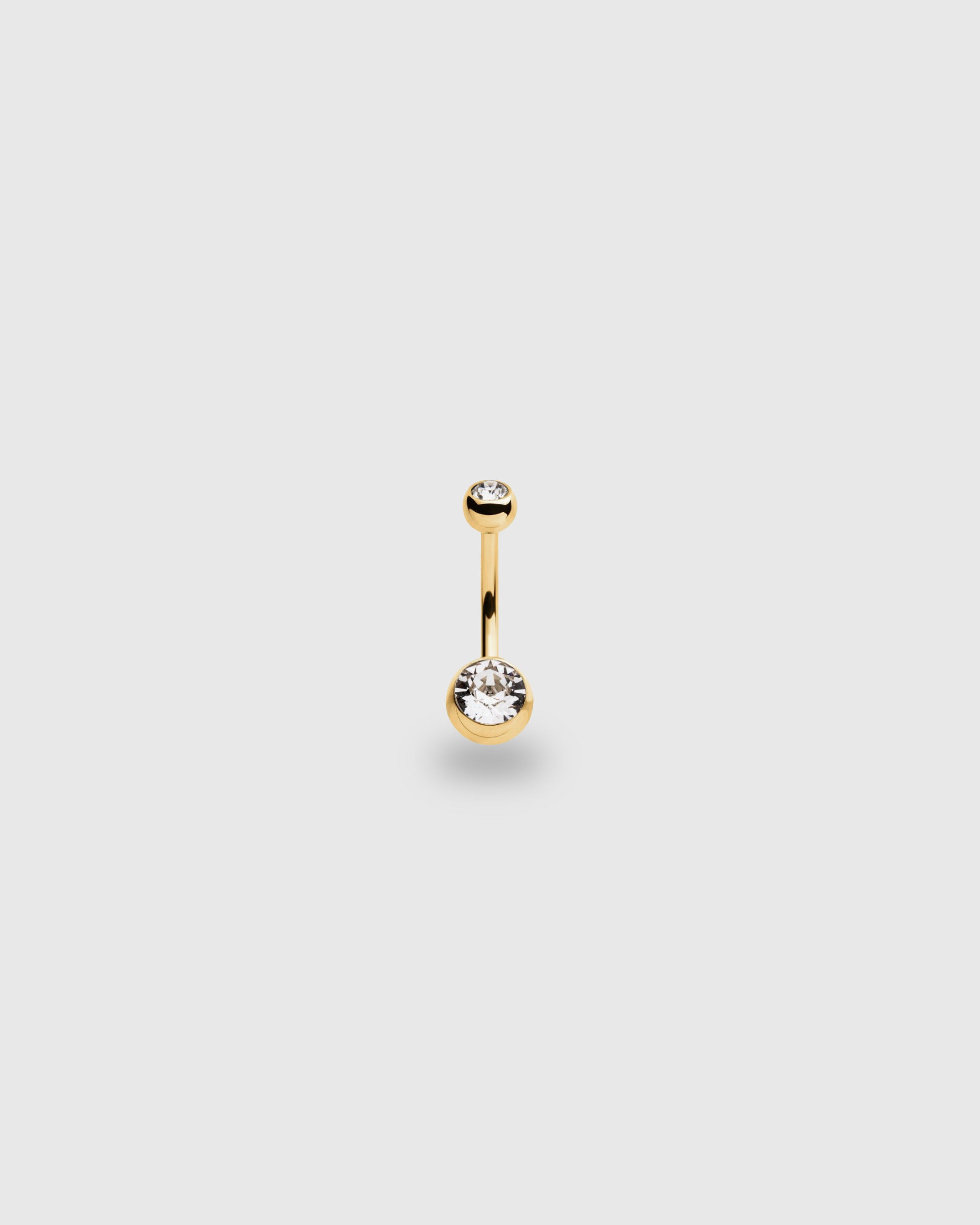 Piercing para ombligo oro 24k PVD con circonitas