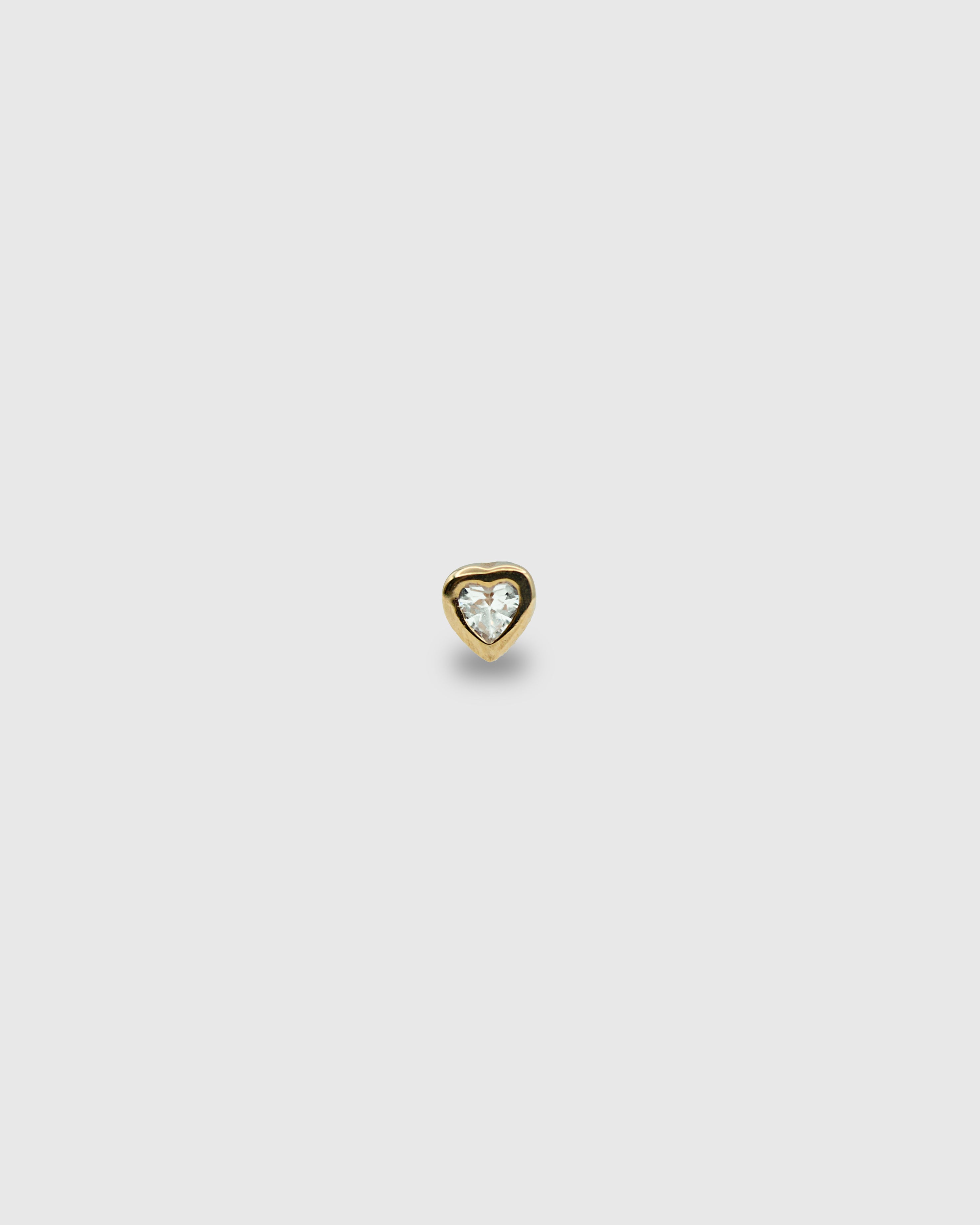 Piercing Corazón de oro sólido 14k y circonita