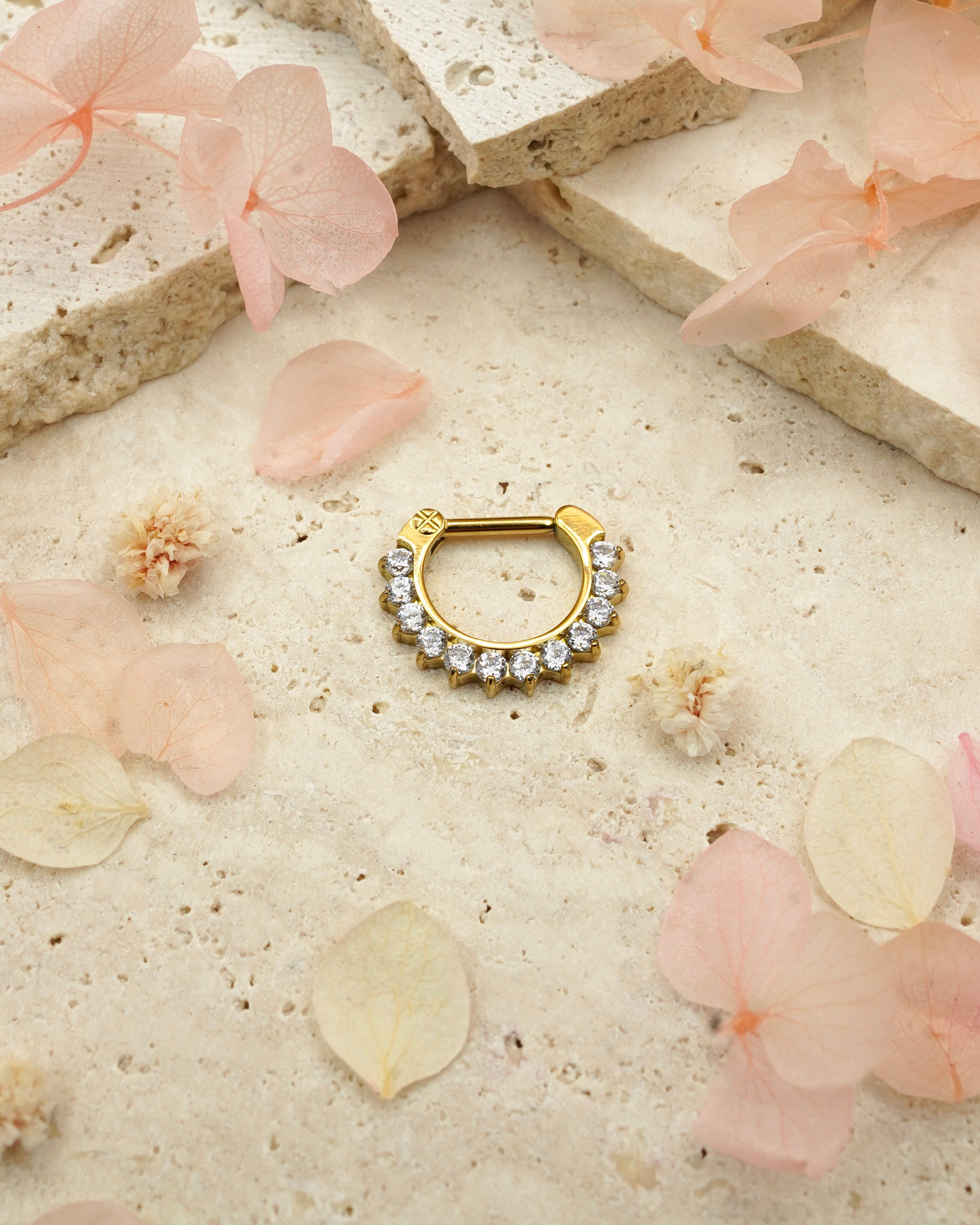 Ring with bar in 24k gold PVD
