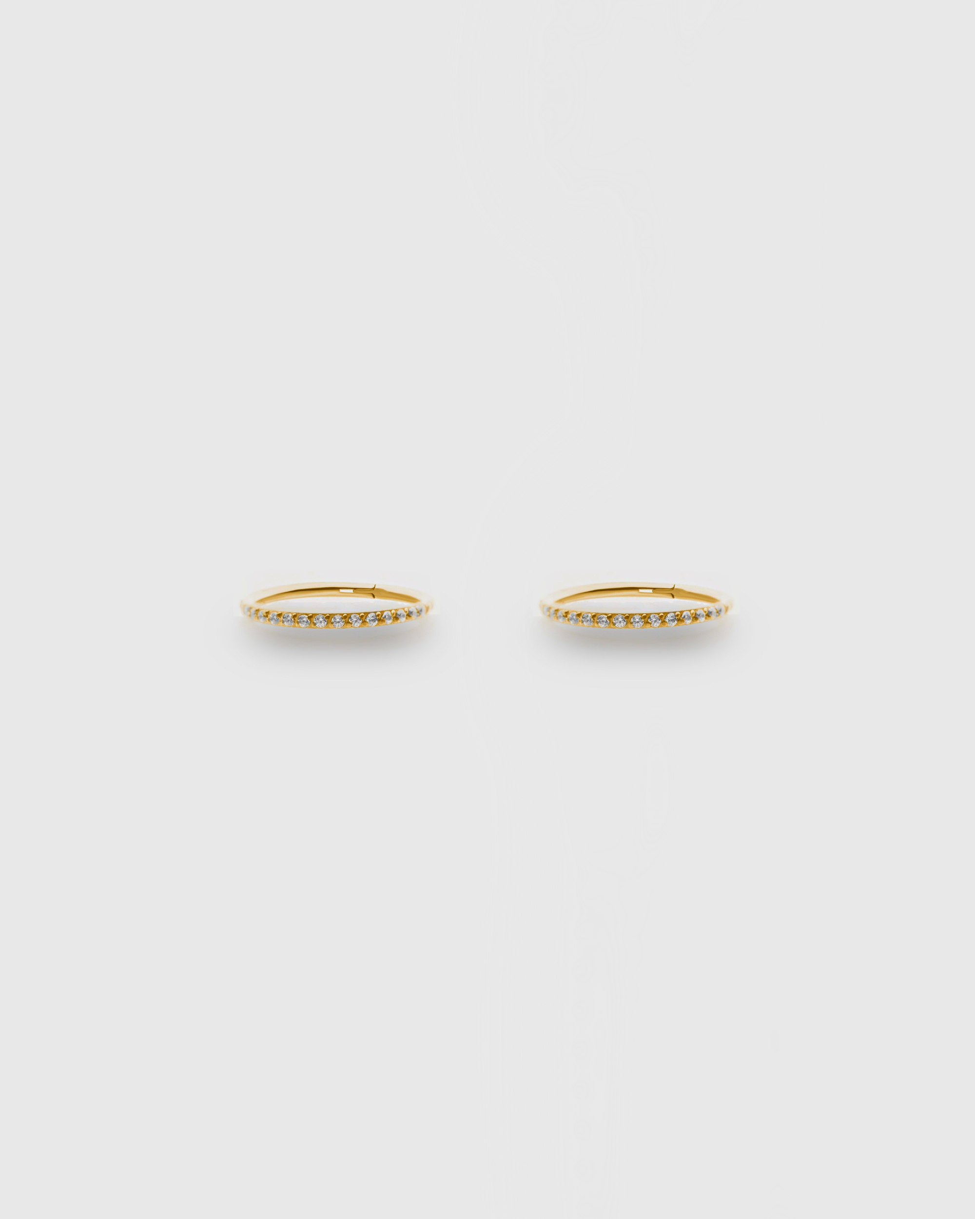 24k PVD gold and zircon hoop