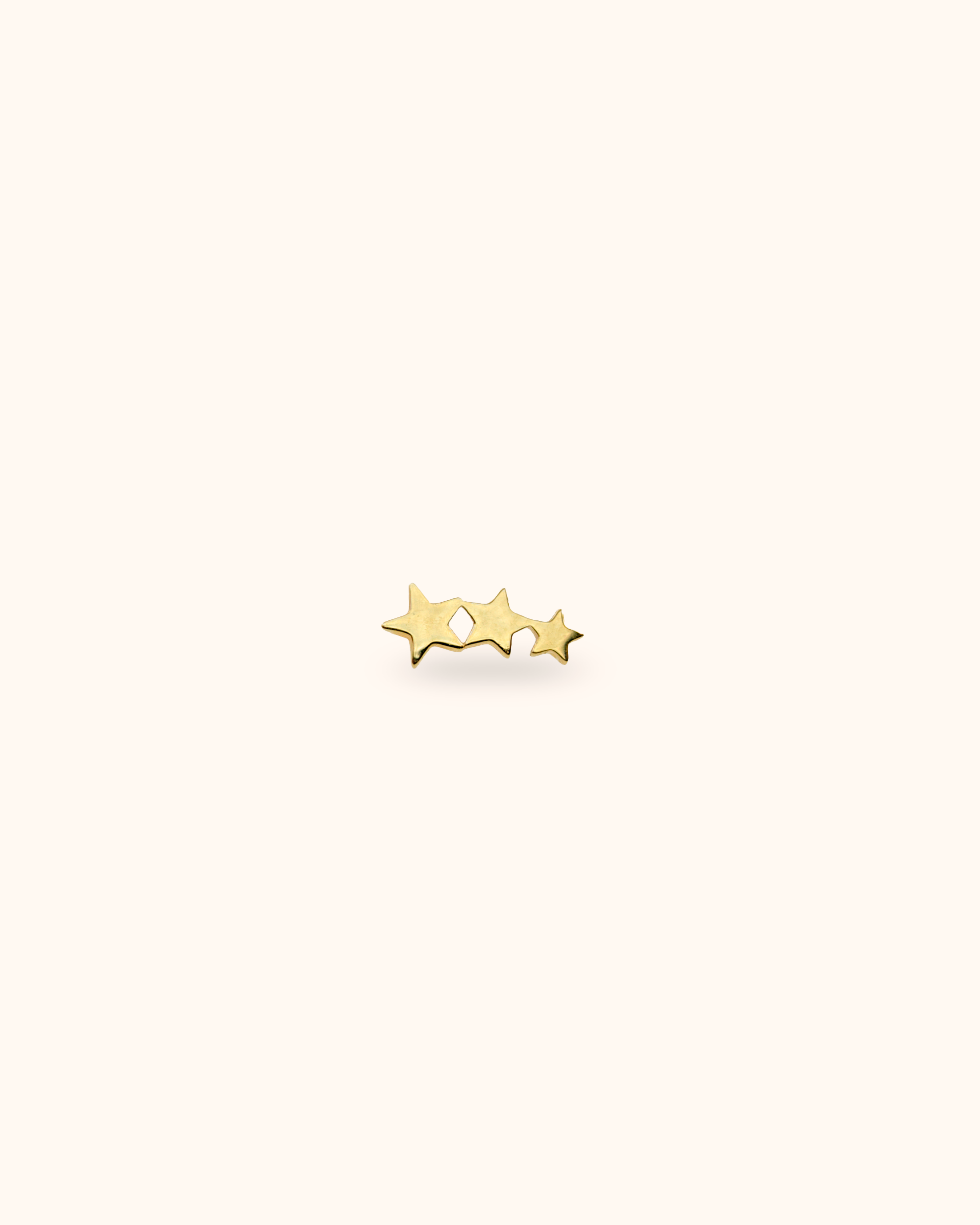 Piercing 3 estrellas de oro sólido 14k