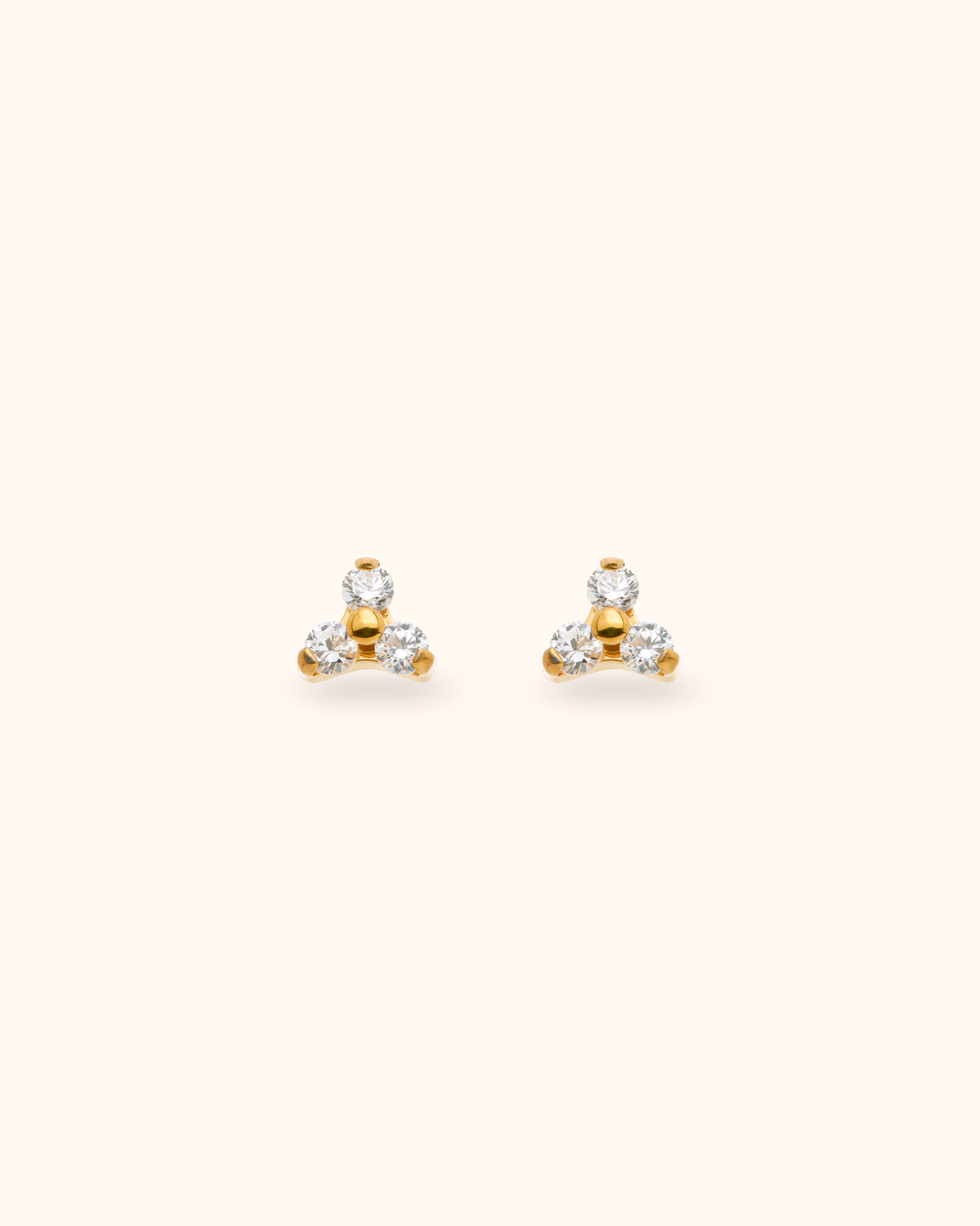 Piercing trio oro 24k PVD con circonitas