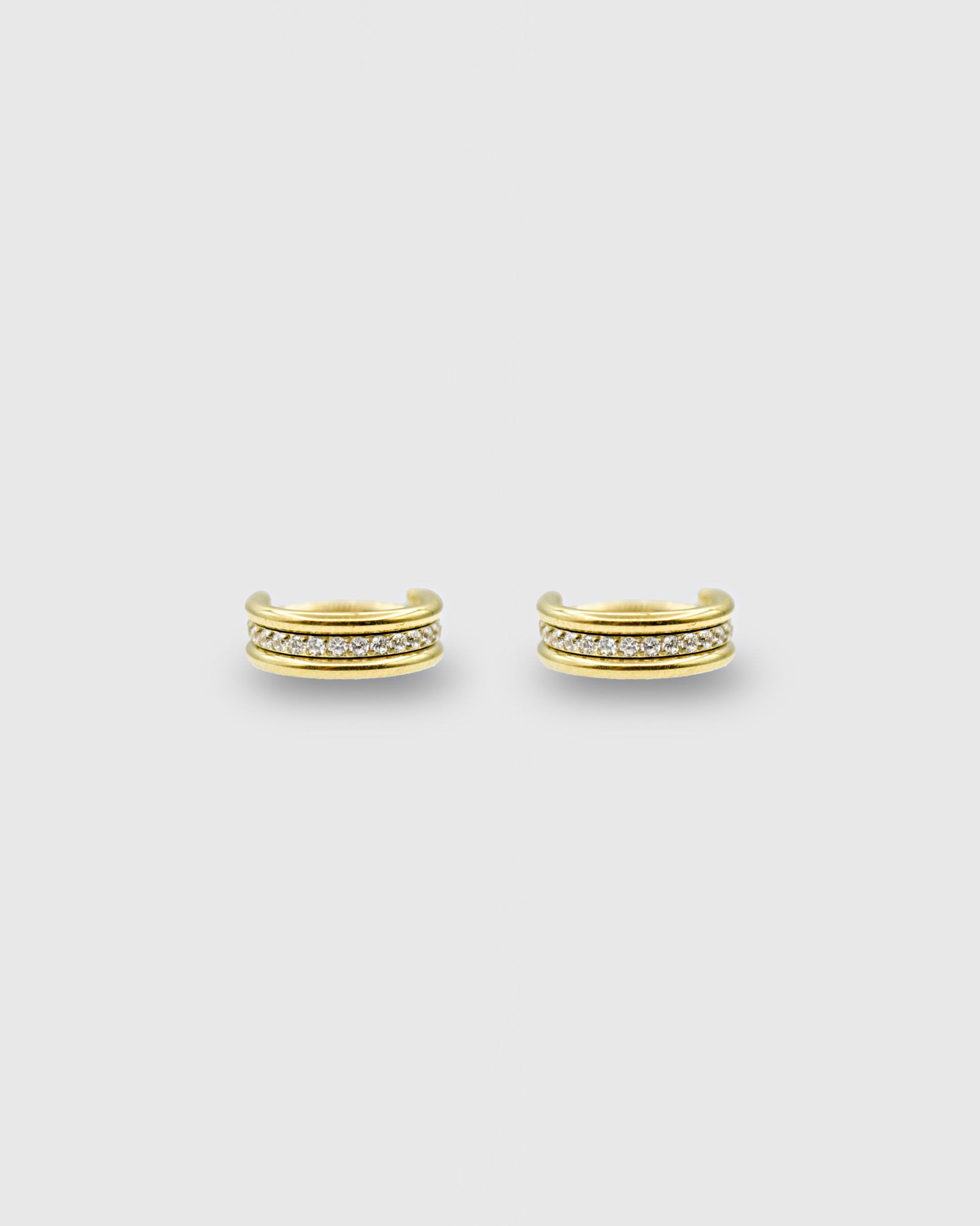 Aro triple oro 24k PVD y circonitas