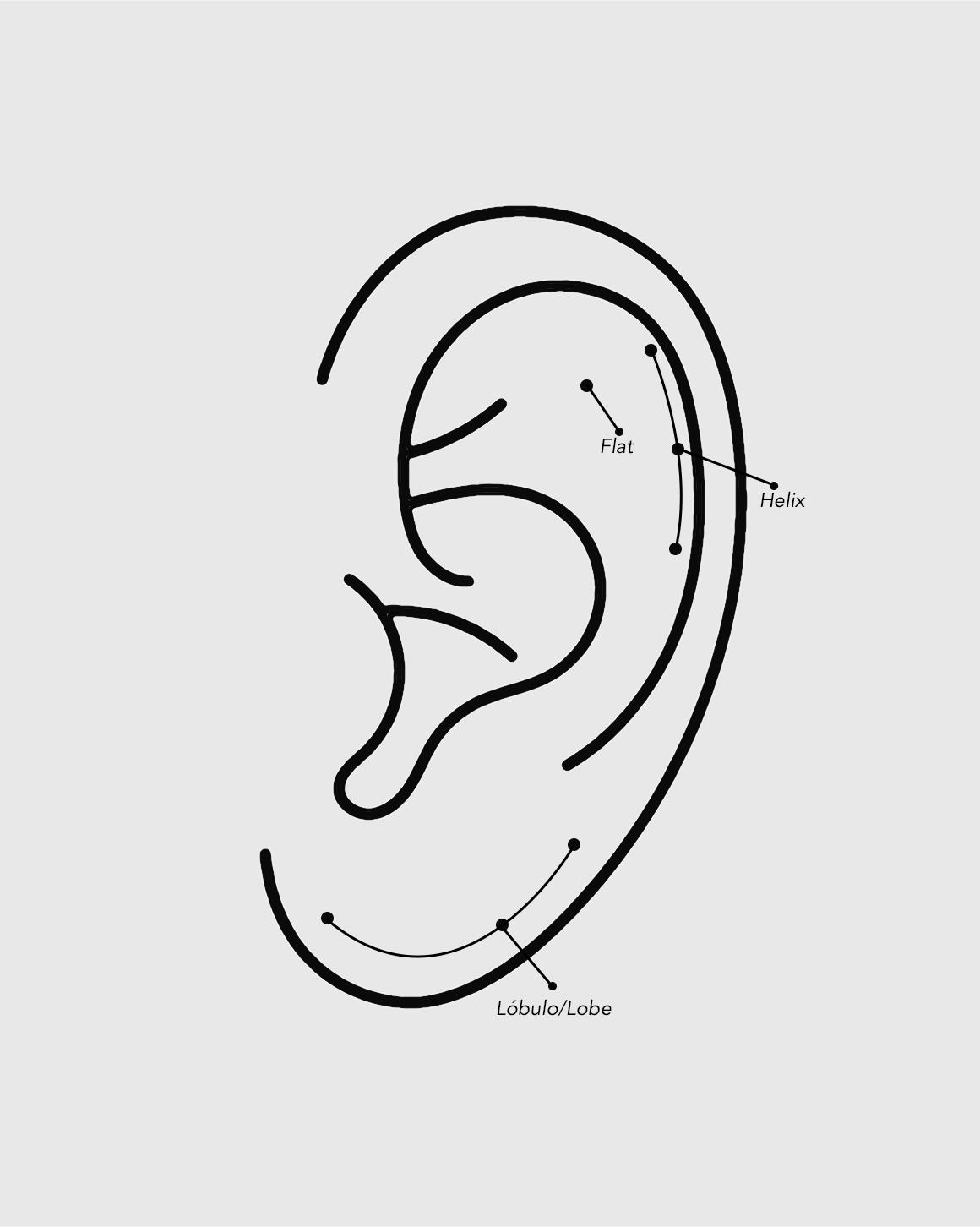 Piercing de oro sólido 14k de circonitas con cadenas