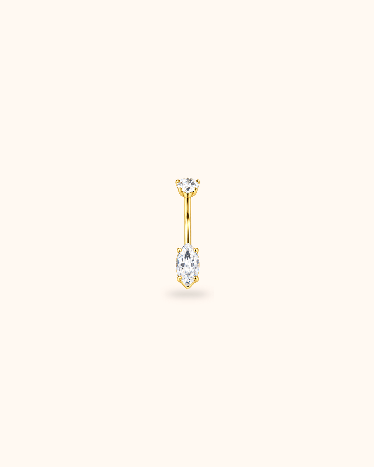 Marquise CZ Navel Oro 24k PVD