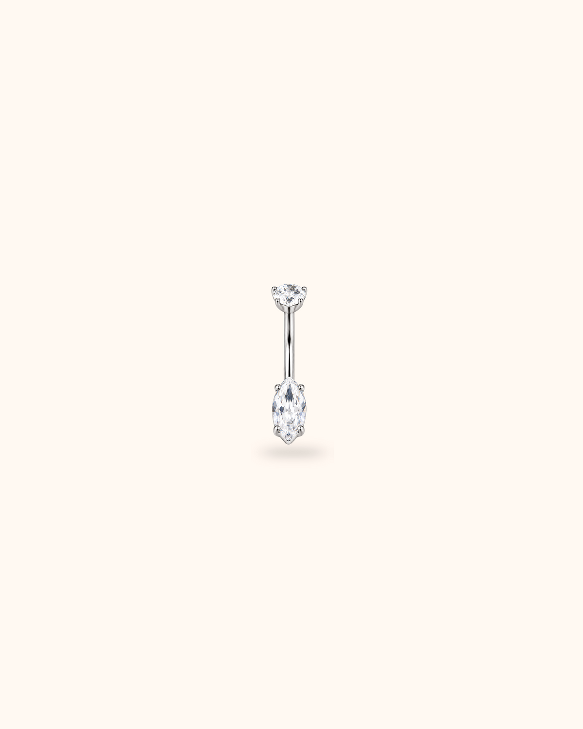 Marquise CZ Navel Titanio
