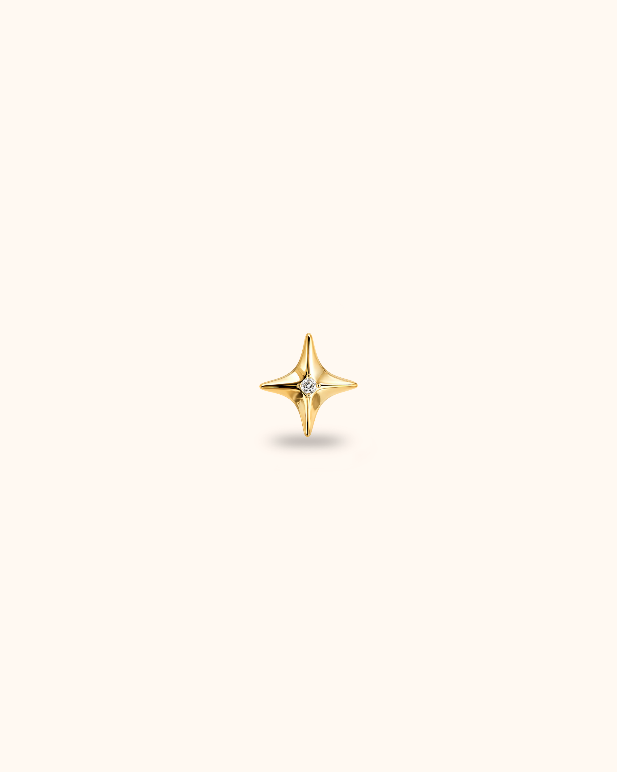 Destello con Circonita en Oro sólido 14k