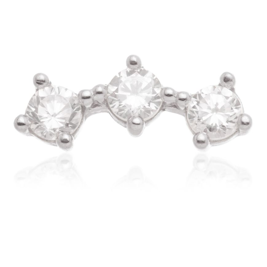Trio de circonias de sólido de 14k