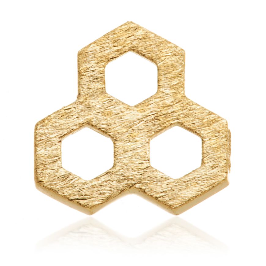 Honeycomb de oro sólido 14k