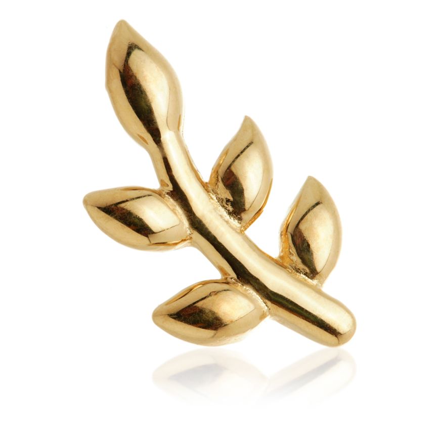 Mini hojas de Oro sólido de 14k
