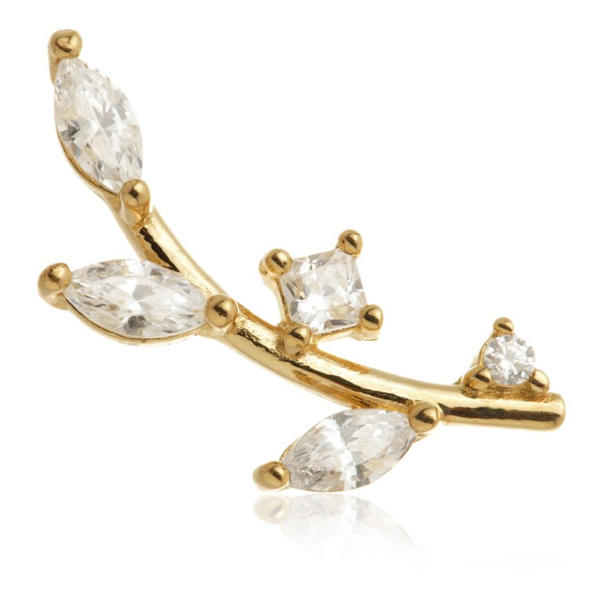 Hoja de Oro sólido de 14k