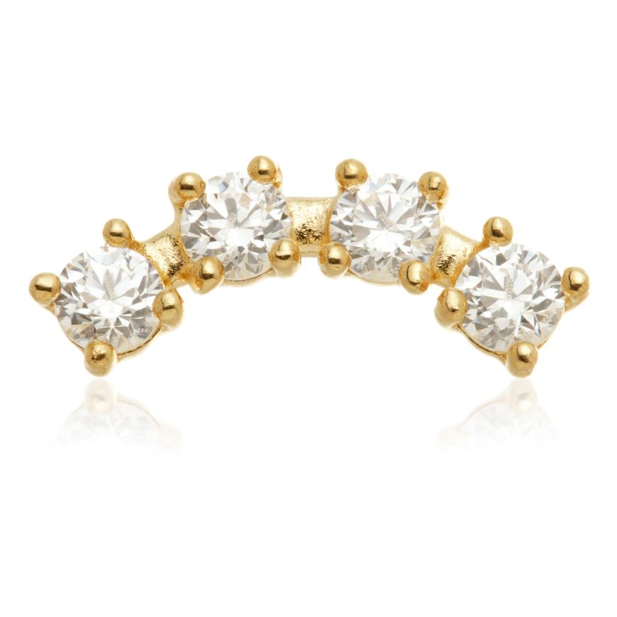 Arco con Circonias de Oro sólido de 14k