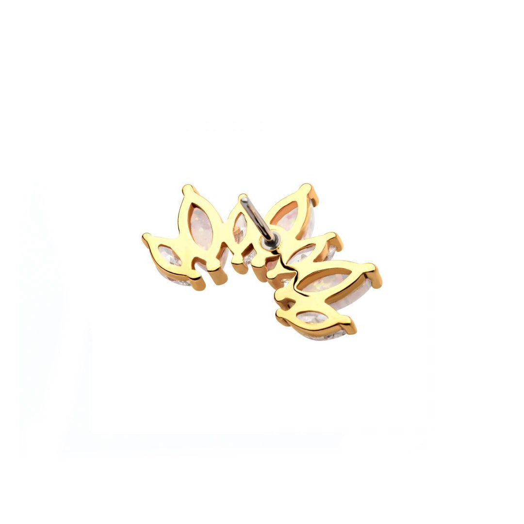 14k Solid gold alternating marquise with cz and opals