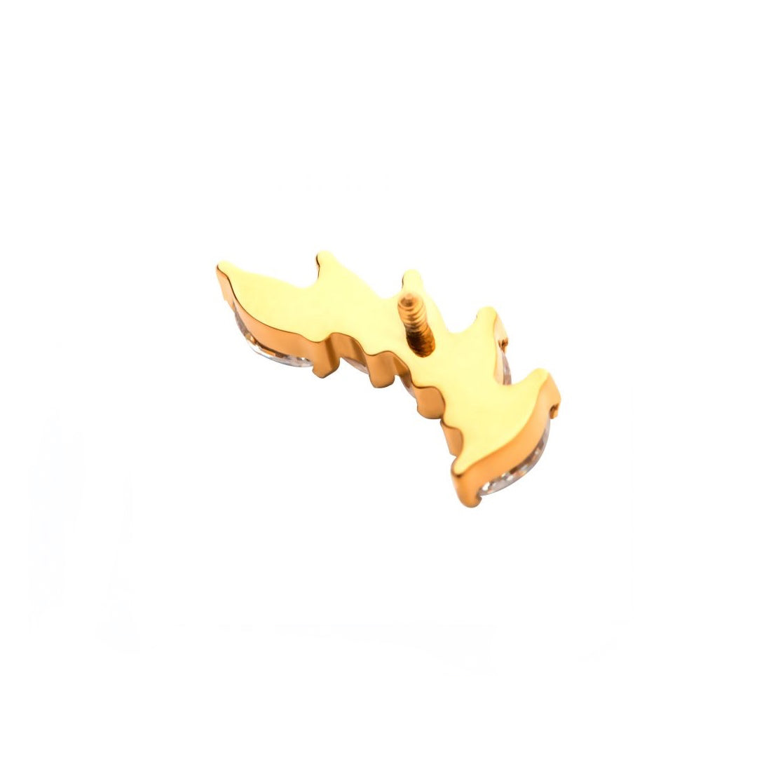 Pendiente curvo oro 24k PVD y circonitas
