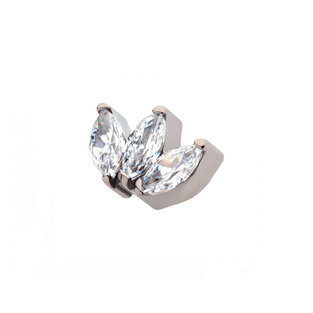 Titanium marquise cz cluster top