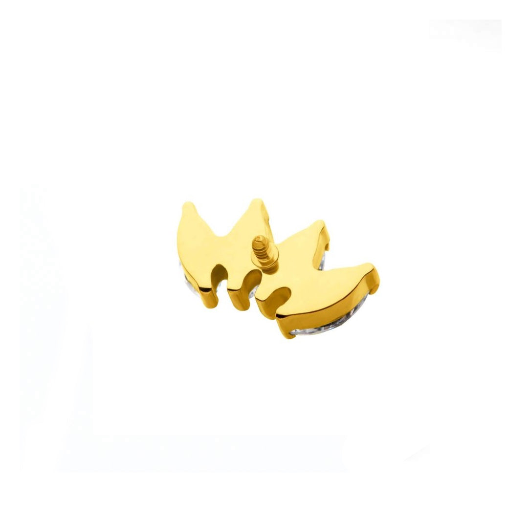 24k gold PVD curved cluster top with cz