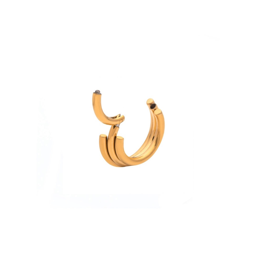24k gold PVD terraced triple ring