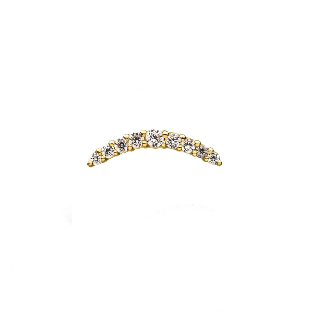 Pendiente Paréntesis de oro sólido 14k con circonitas