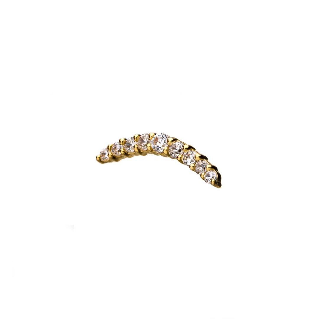 Pendiente Paréntesis de oro sólido 14k con circonitas