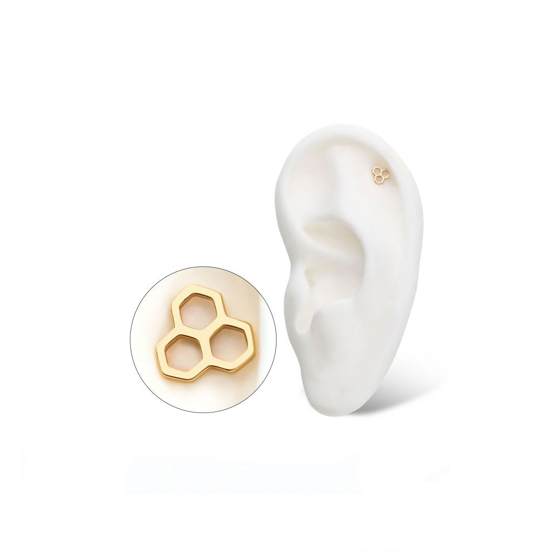 14k Solid gold honeycomb