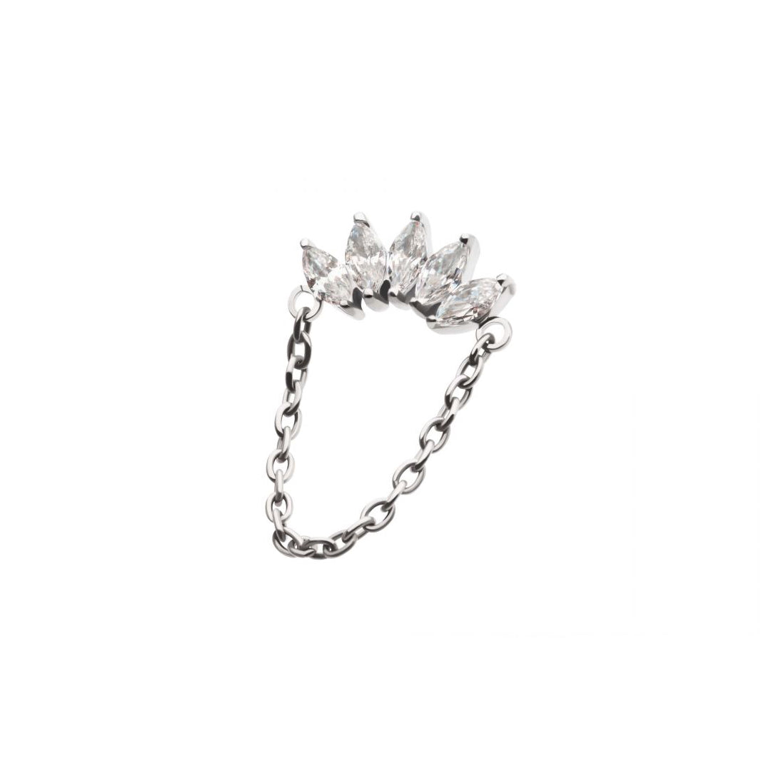 Titanium cz cluster piece with chain