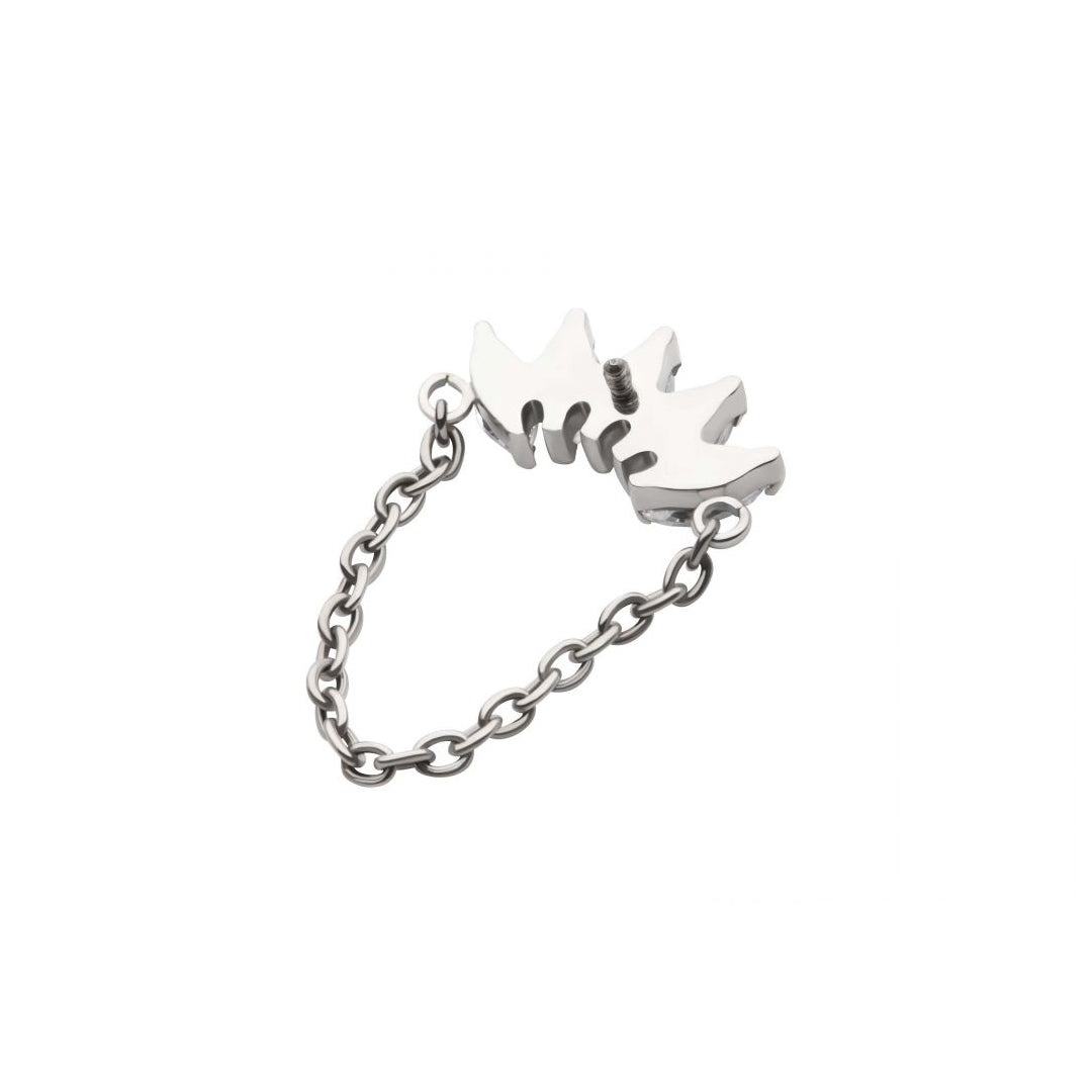Titanium cz cluster piece with chain