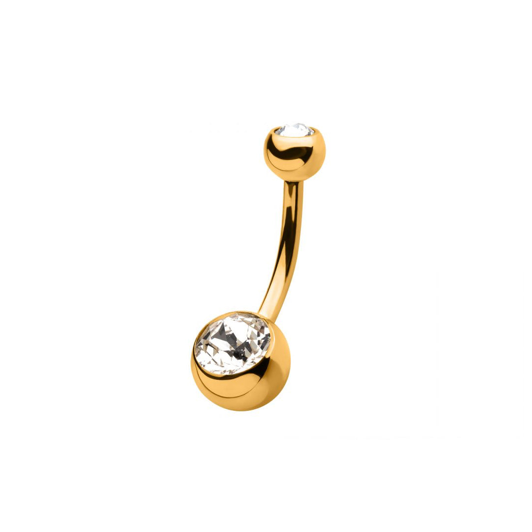 24k gold PVD navel cz piece
