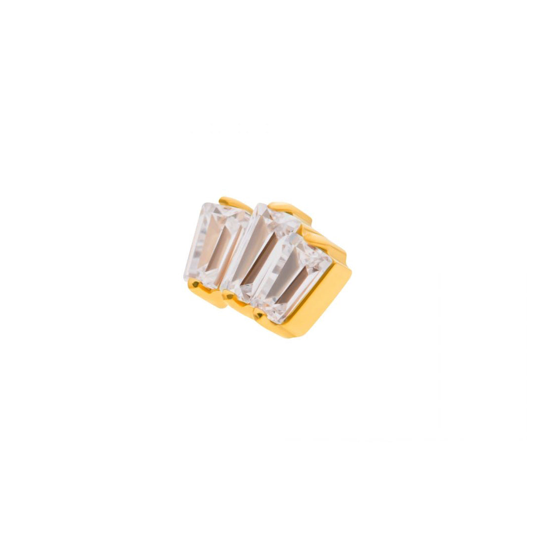 24k gold PVD cz top