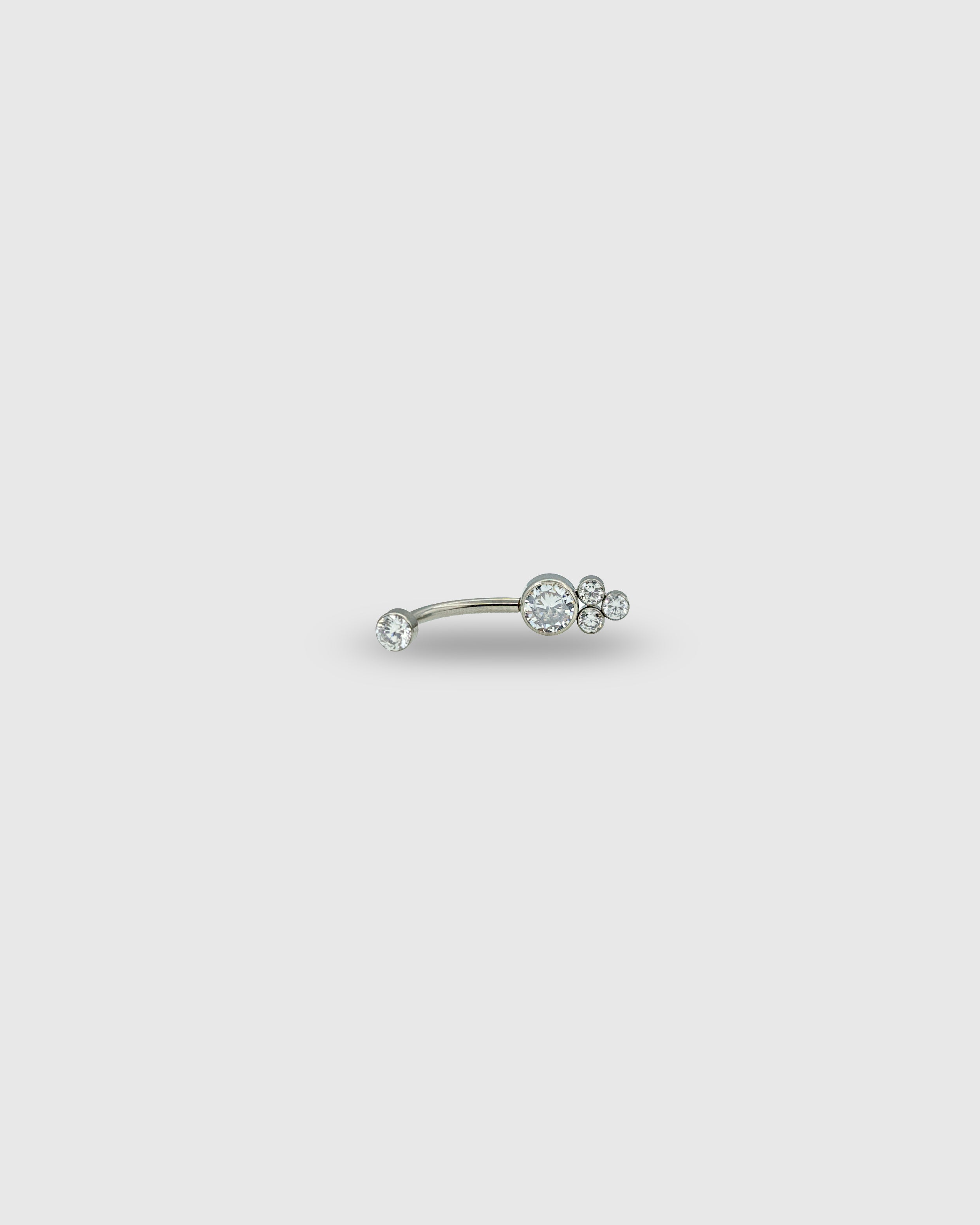 Piercing para ombligo de titanio con circonitas