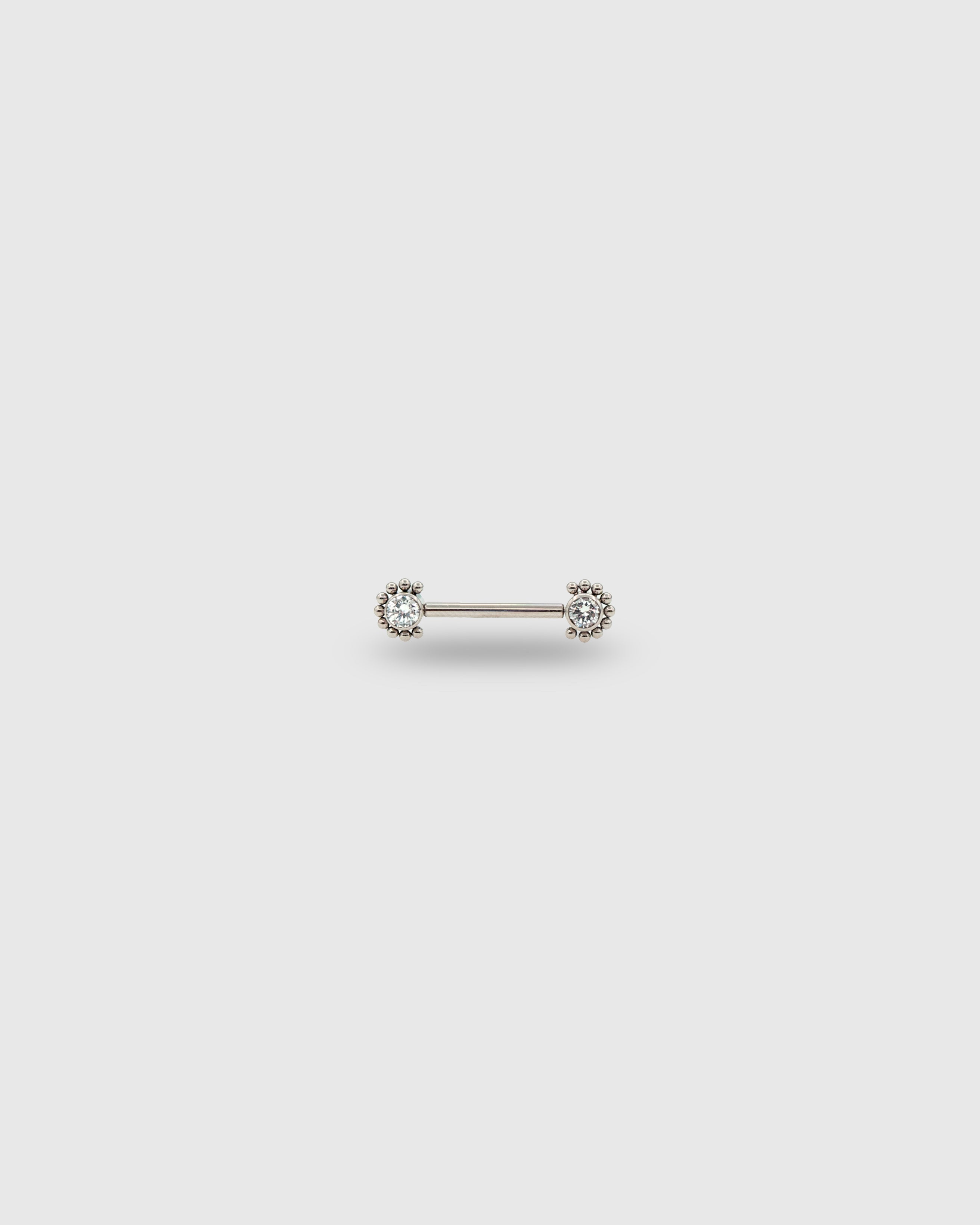 Piercing para pezón con circonitas y cuentas