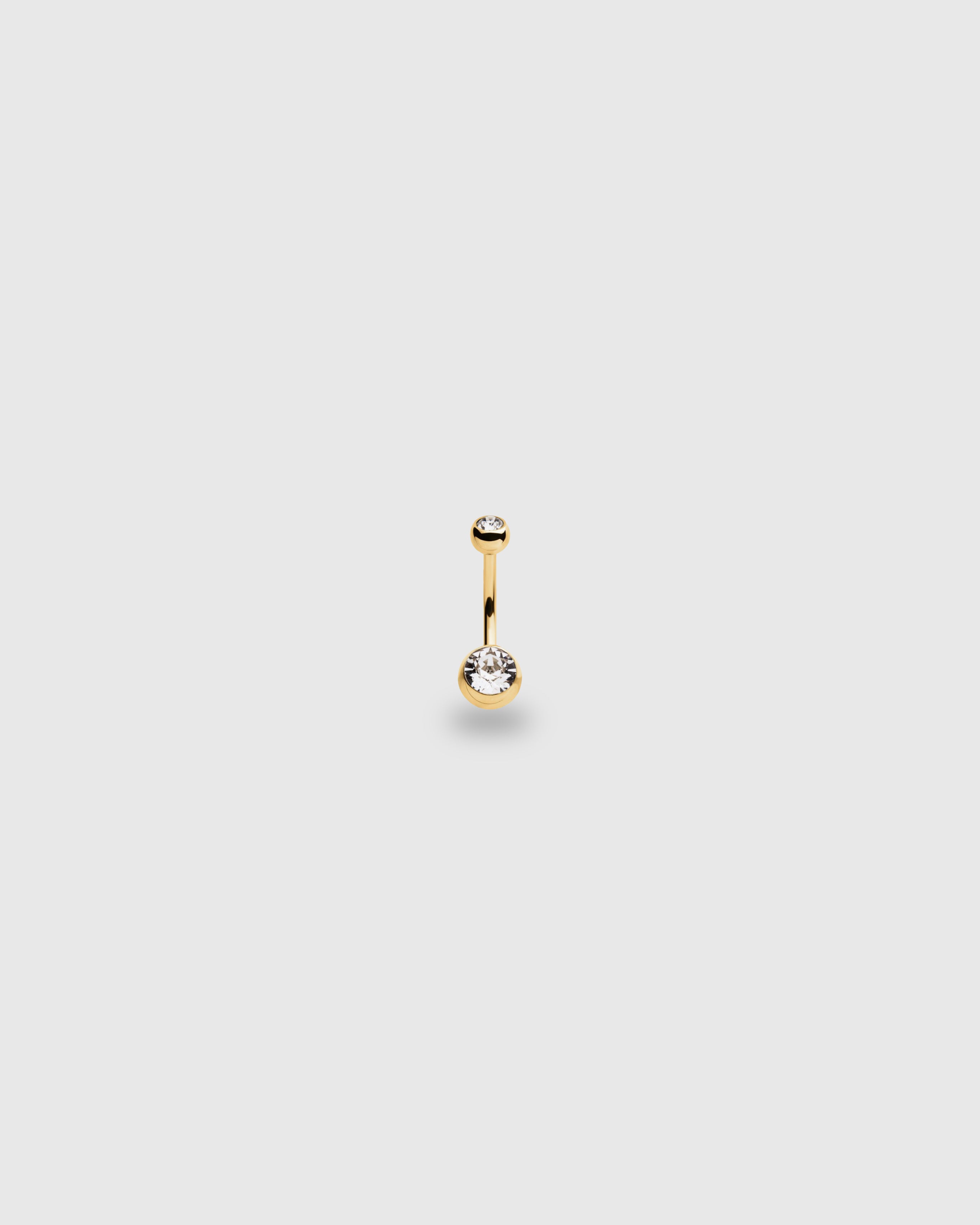Piercing para ombligo oro 24k PVD con circonitas