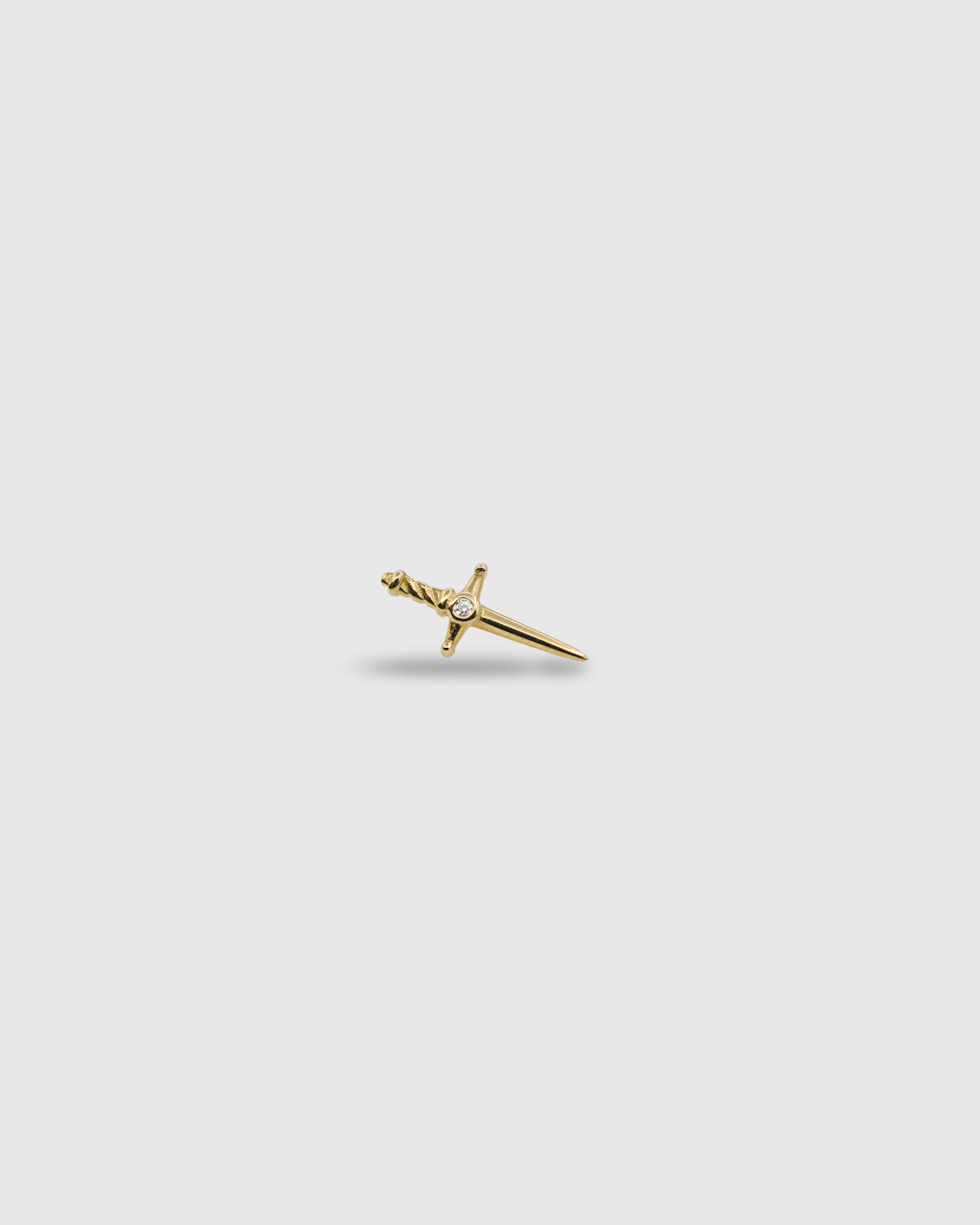 Piercing Daga de oro sólido 14k con circonita