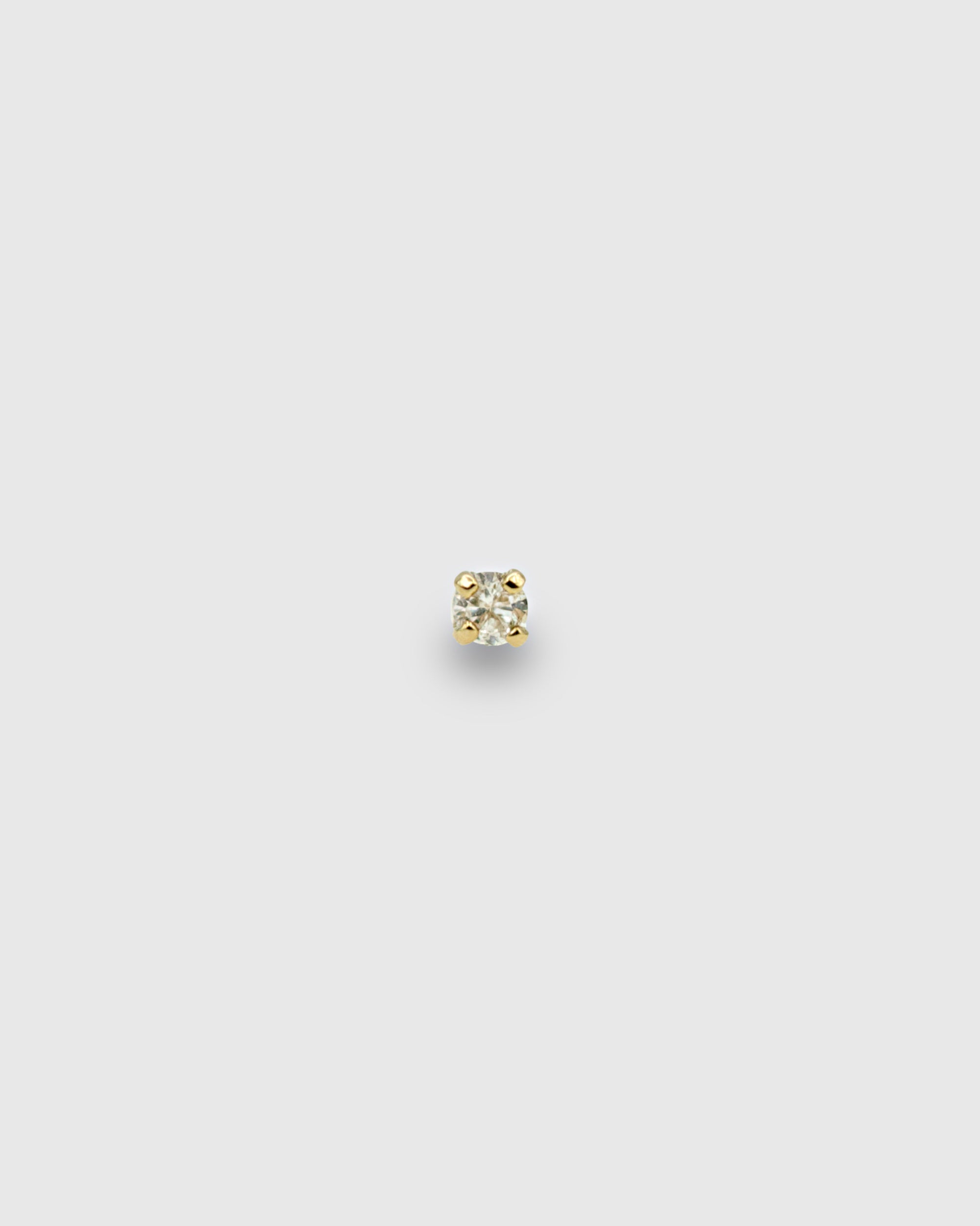 Piercing de oro sólido 14k con diamante genuino engastado