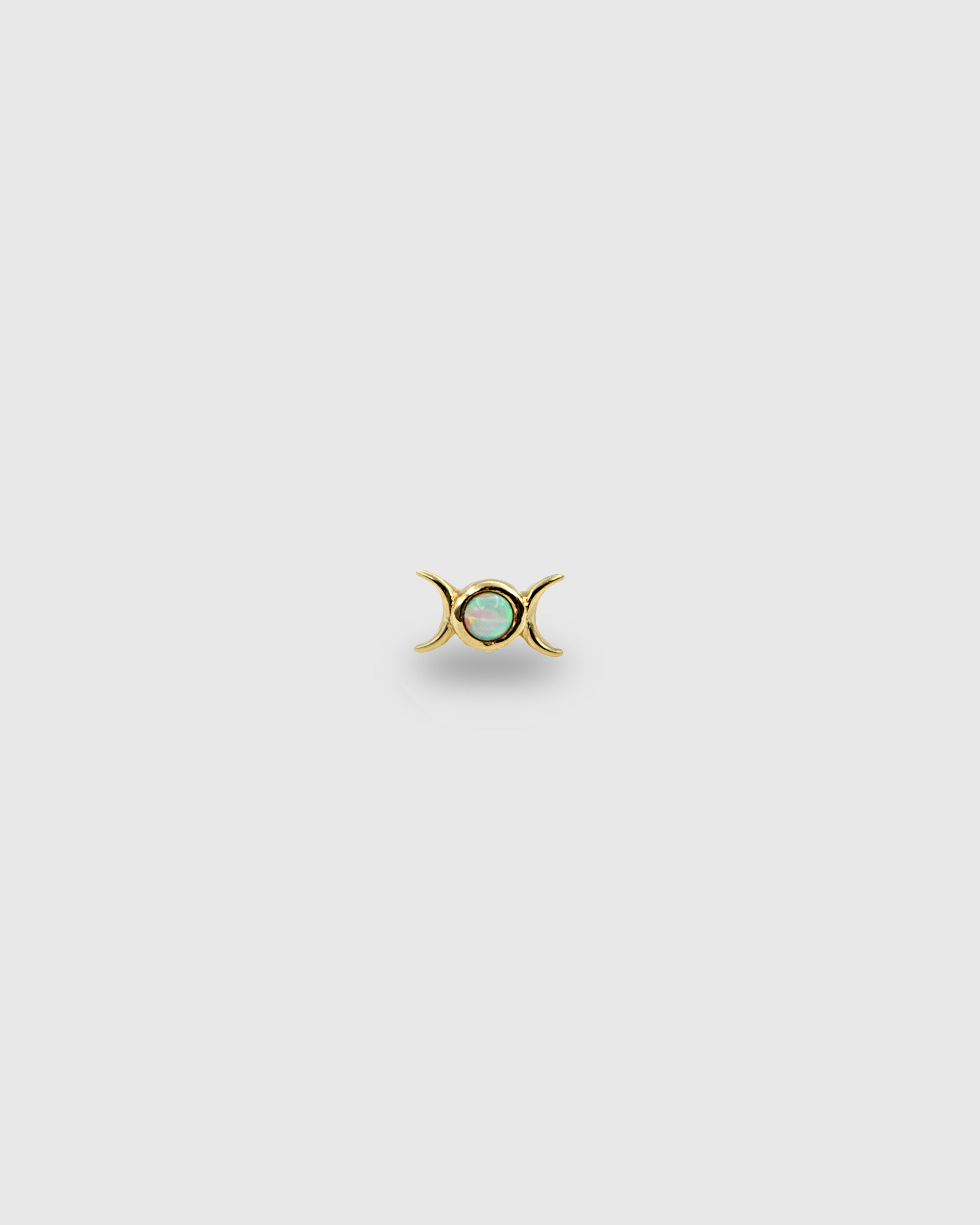 Piercing Fases Lunares de oro sólido de 14k con ópalo