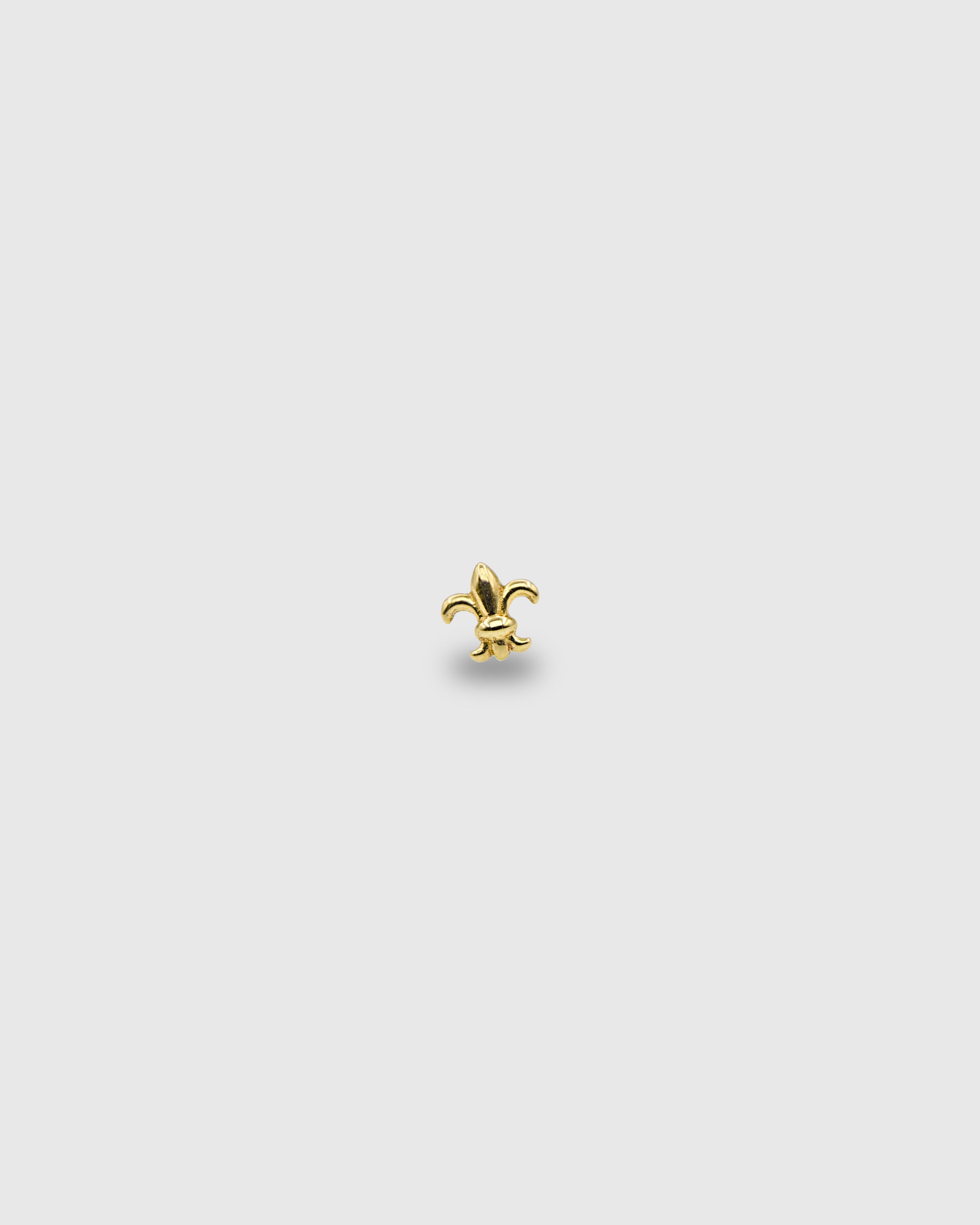 Piercing Flor de Lis de oro sólido de 14k