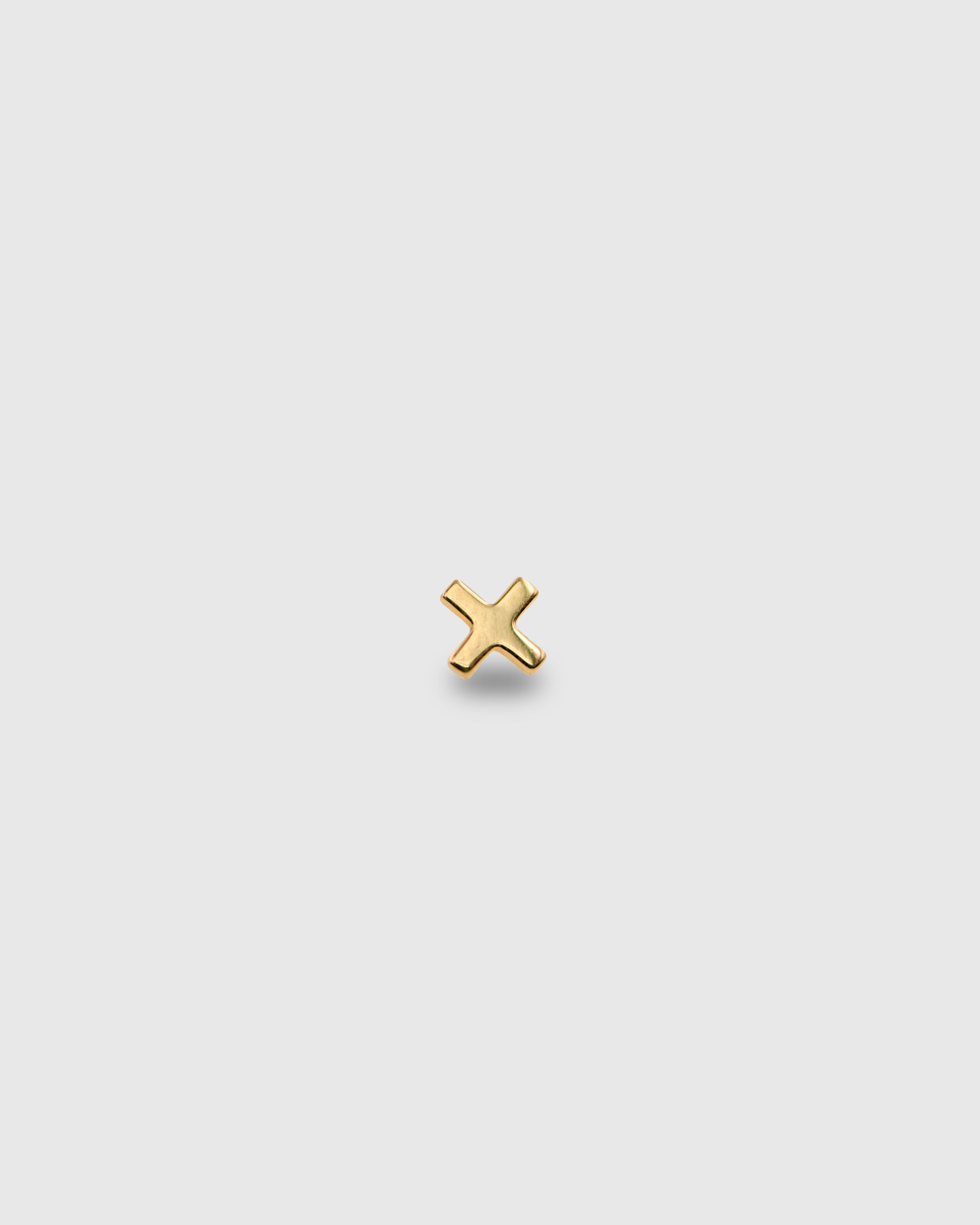 Pendiente en forma de X de oro sólido 14k