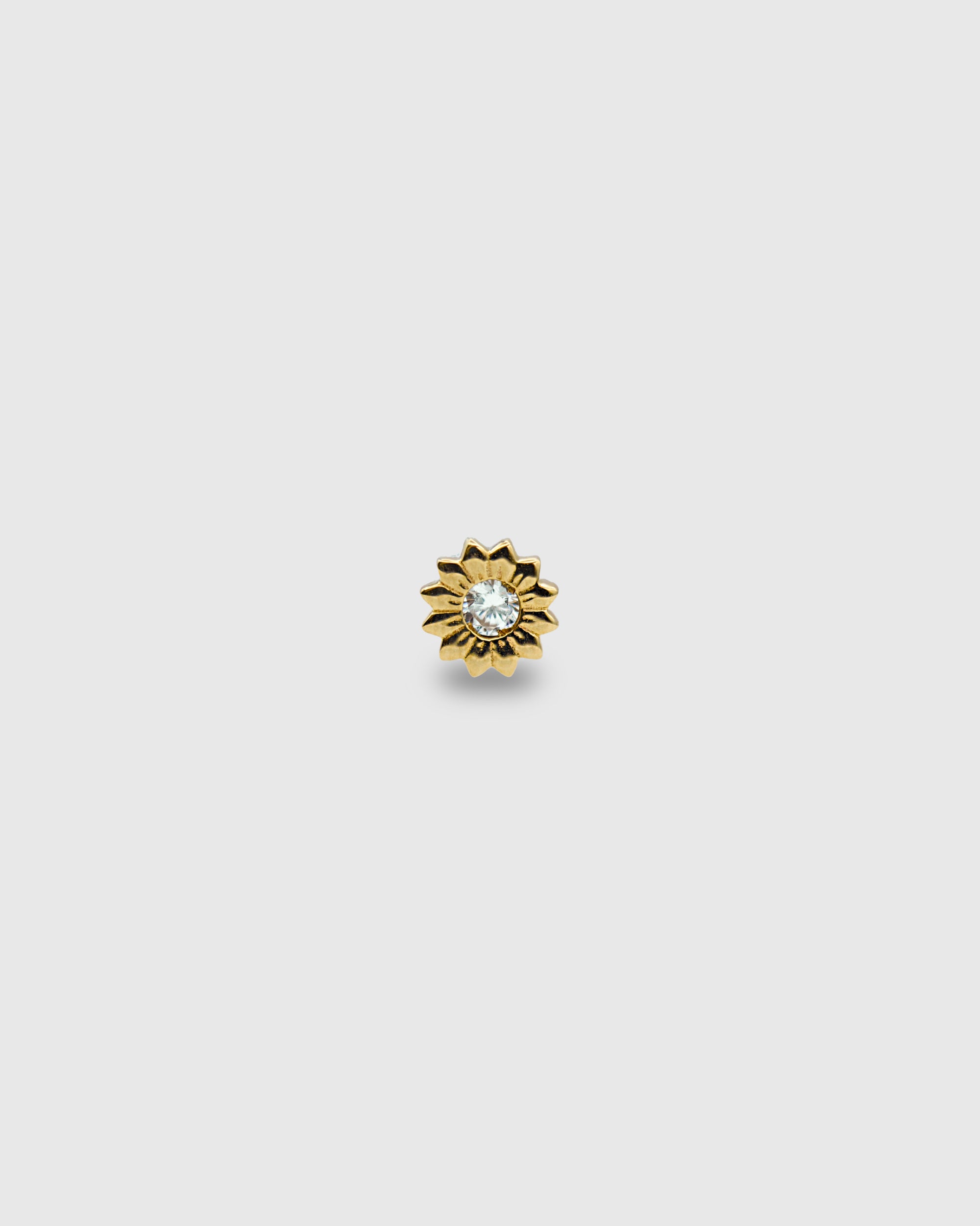 Piercing Girasol de oro sólido 14k con circonita