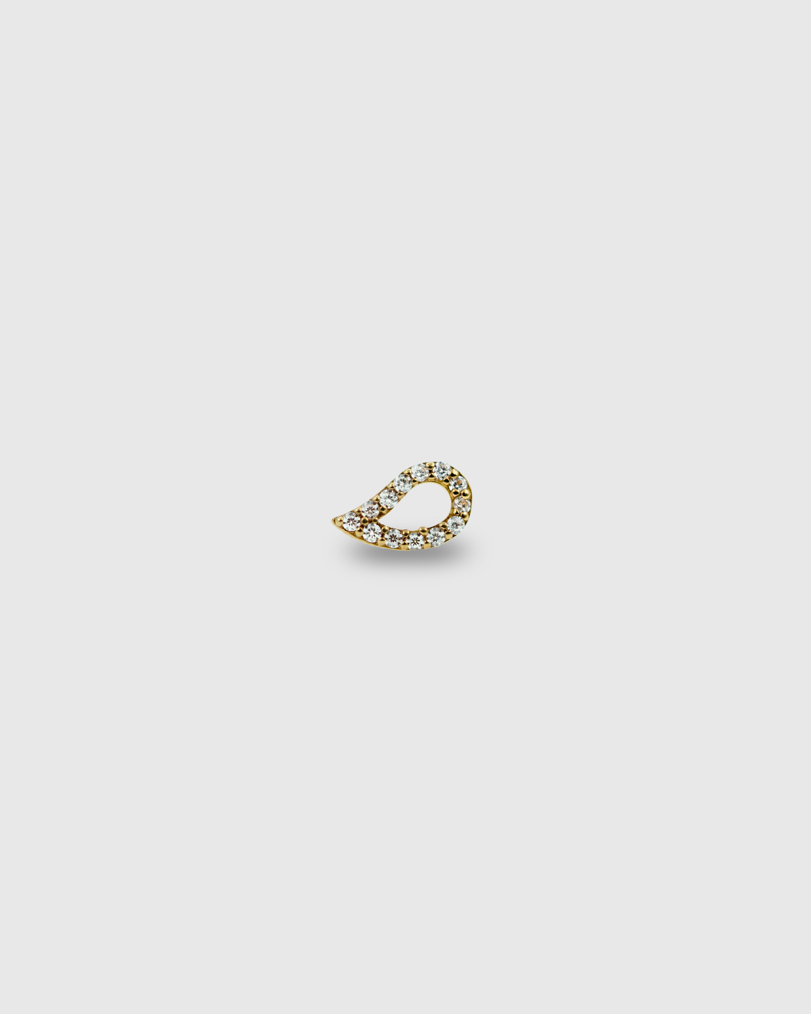 Pendiente Contorno lágrima de oro sólido 14k con circonitas