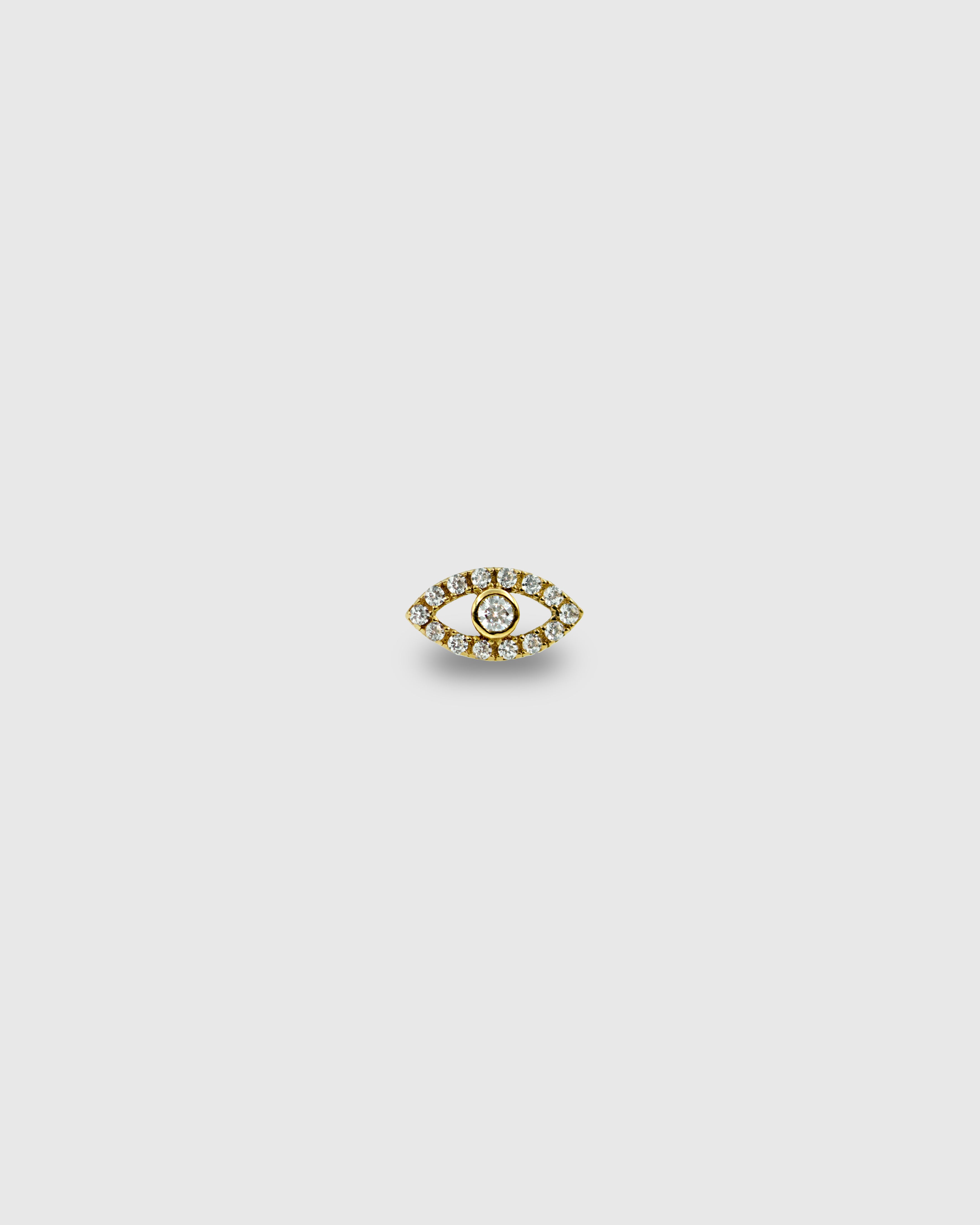 Pendiente Ojo de oro sólido de 14k con circonitas