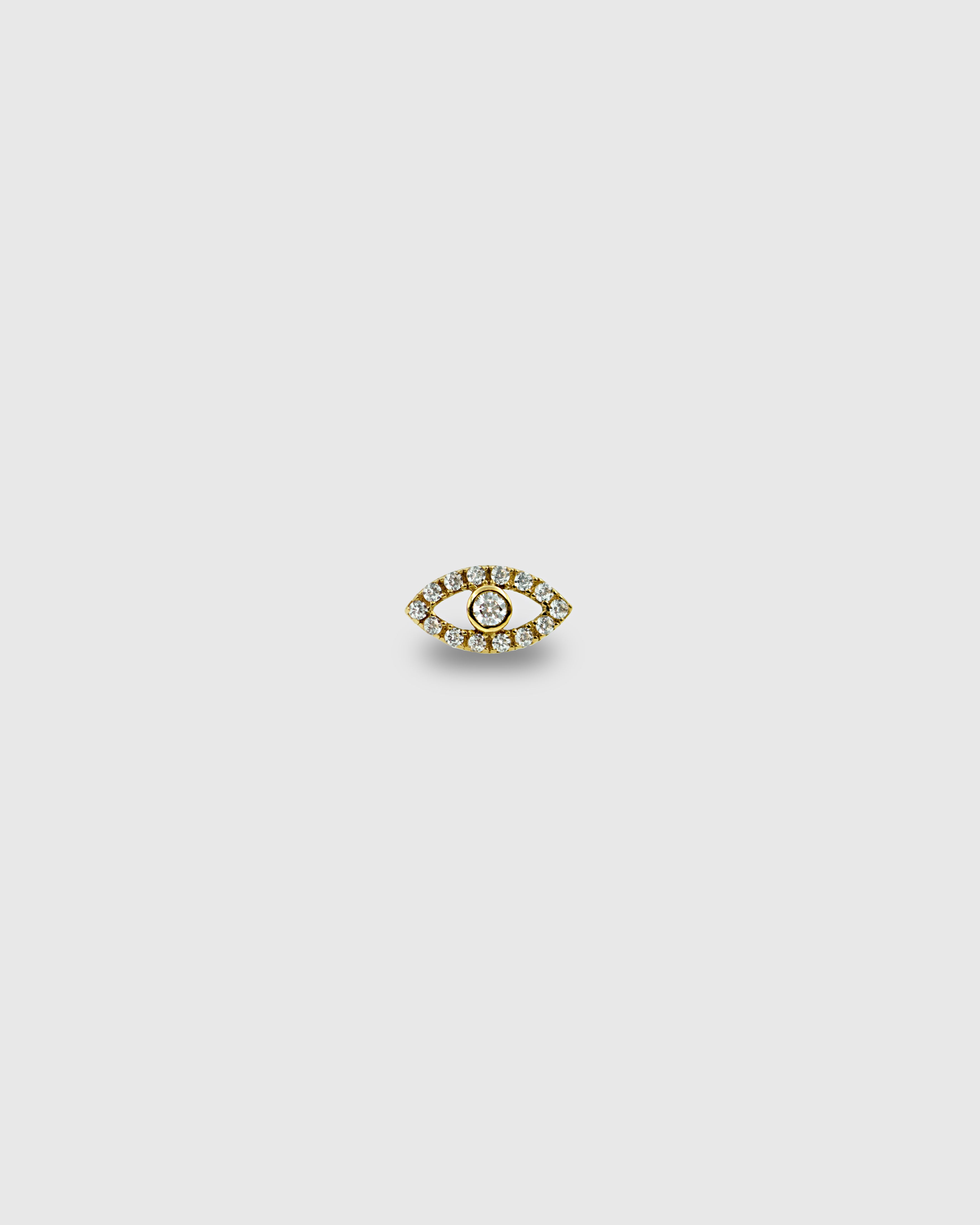 Piercing Ojo de oro sólido de 14k con circonitas