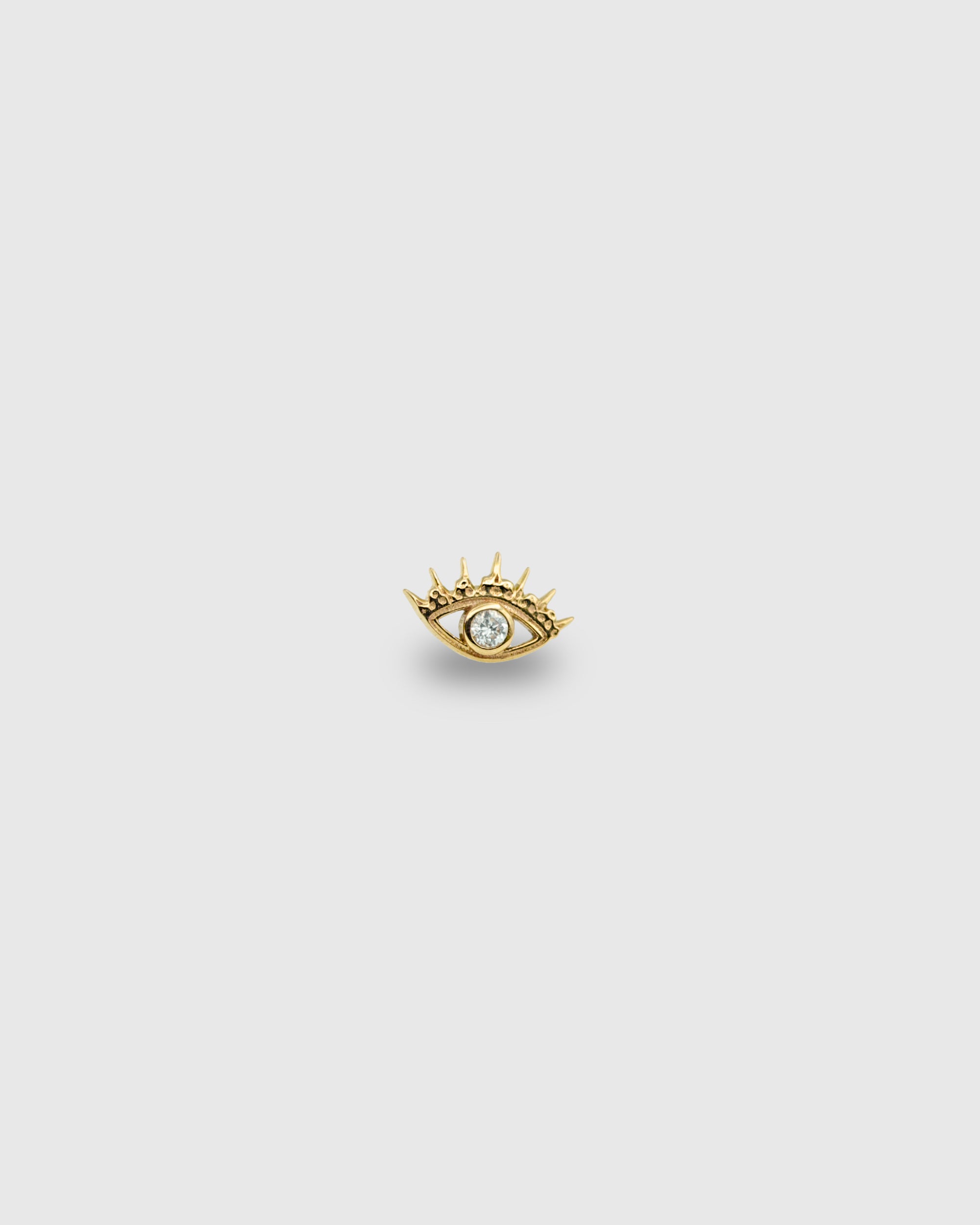 Piercing Ojo de oro sólido 14k con circonita
