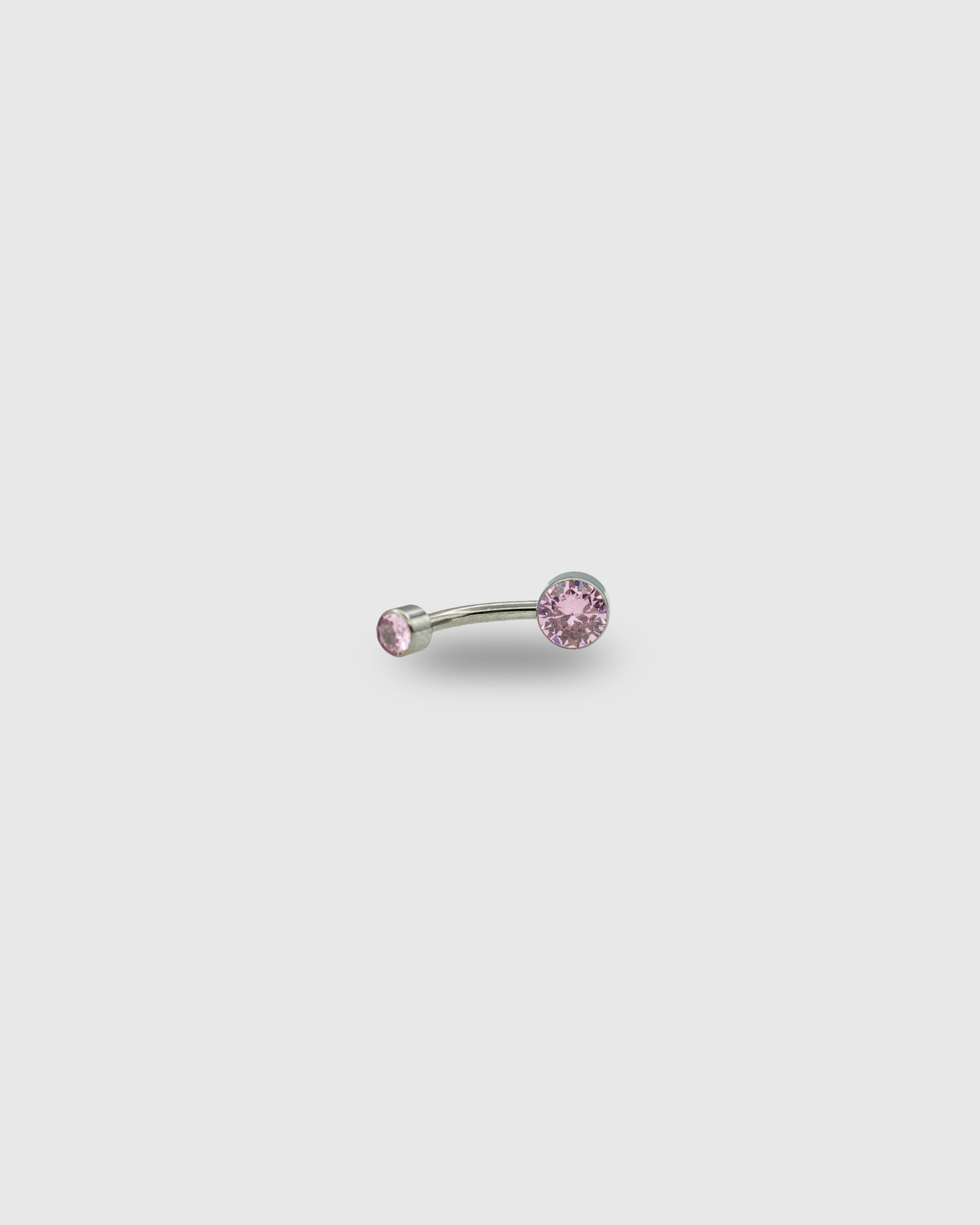 Piercing para ombligo de titanio con circonitas planas