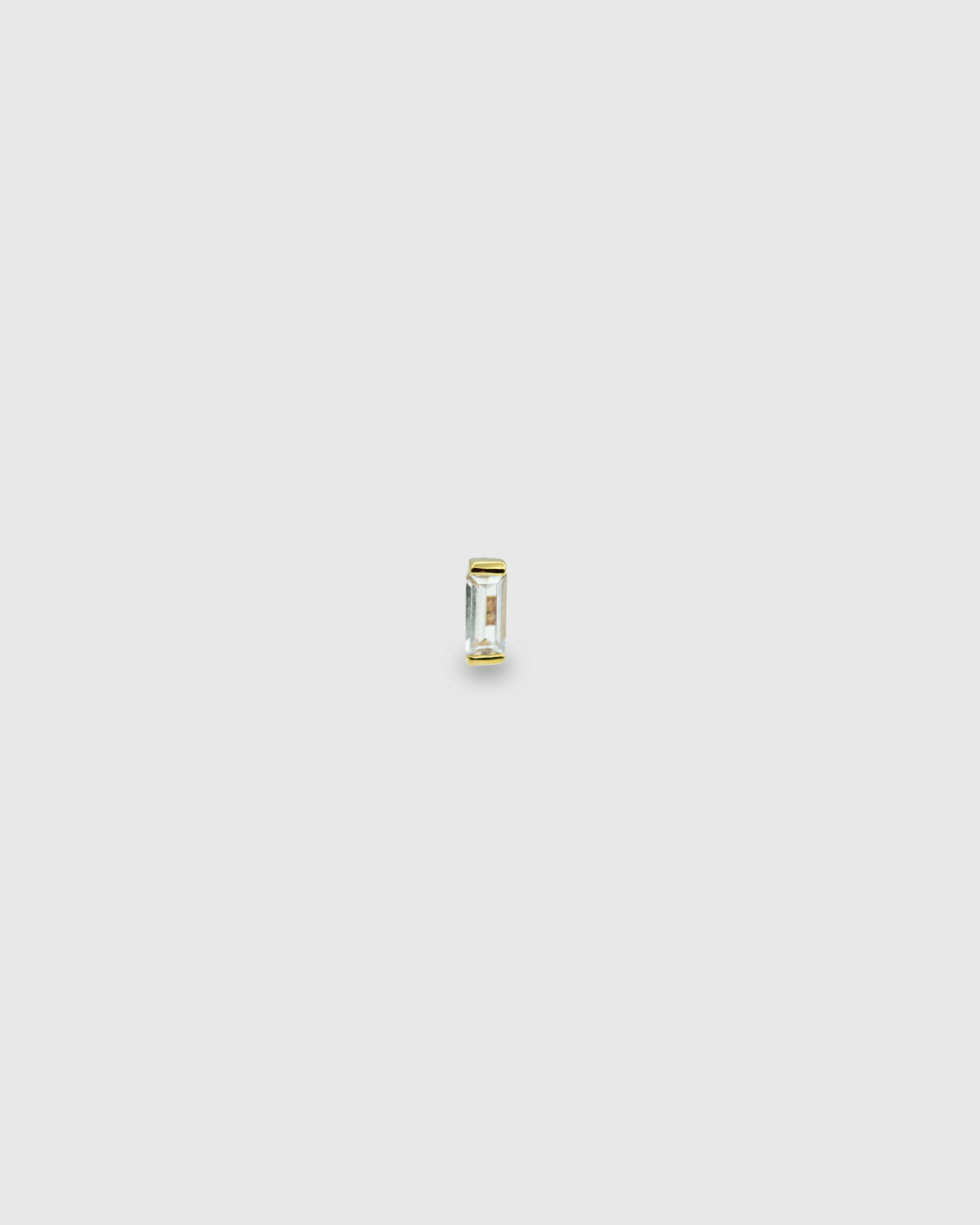 Pendiente de oro sólido 14k con circonita rectangular