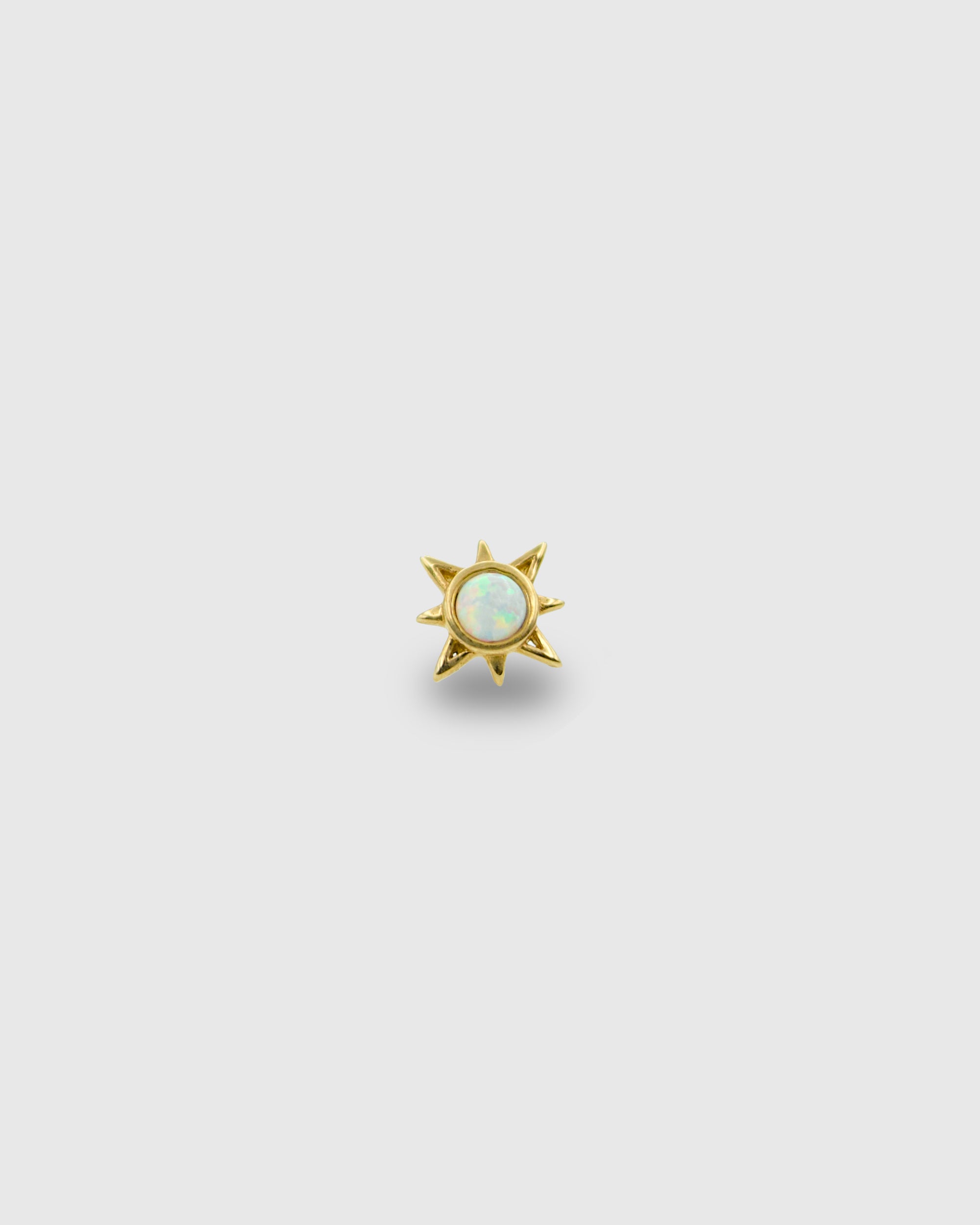 Piercing Sol de oro sólido 14k con ópalo