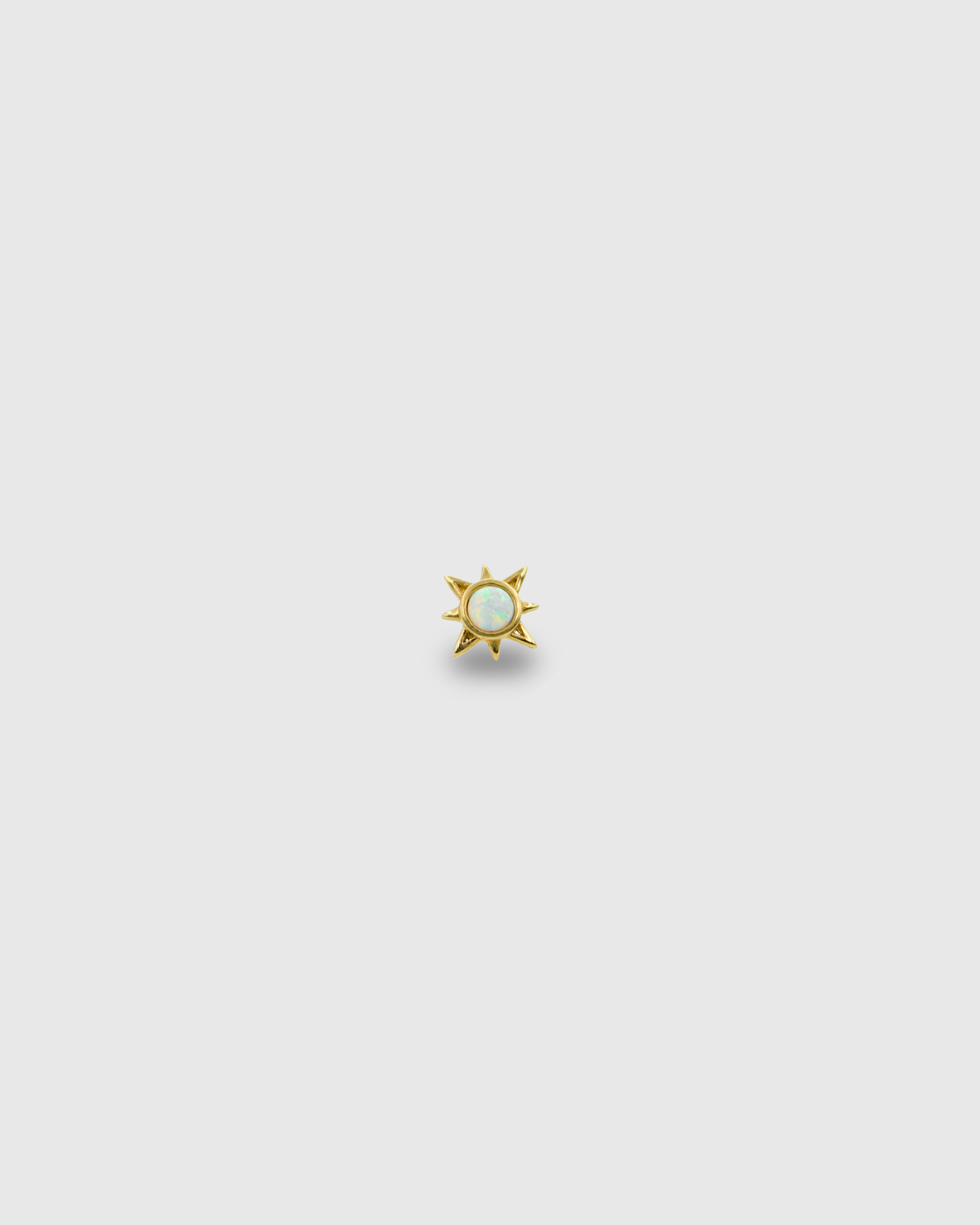 Piercing Sol de oro sólido 14k con ópalo