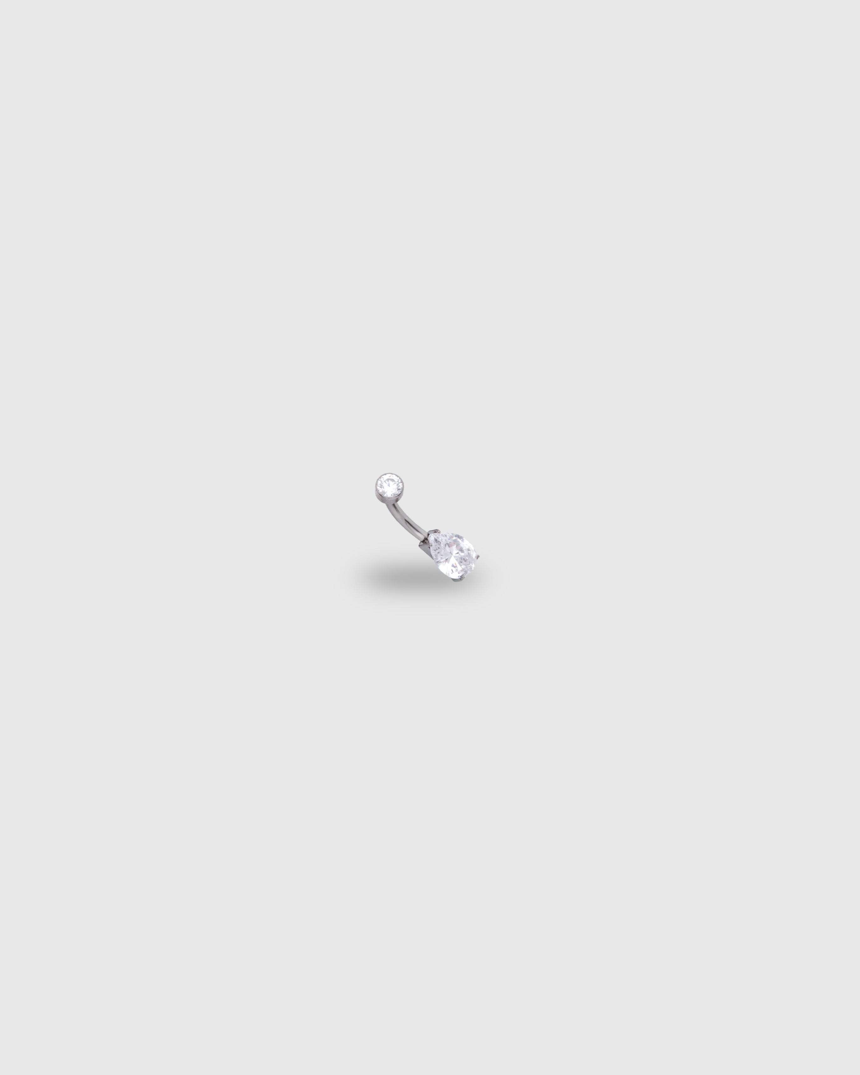 Piercing para ombligo navel de titanio con circonita en forma de gota