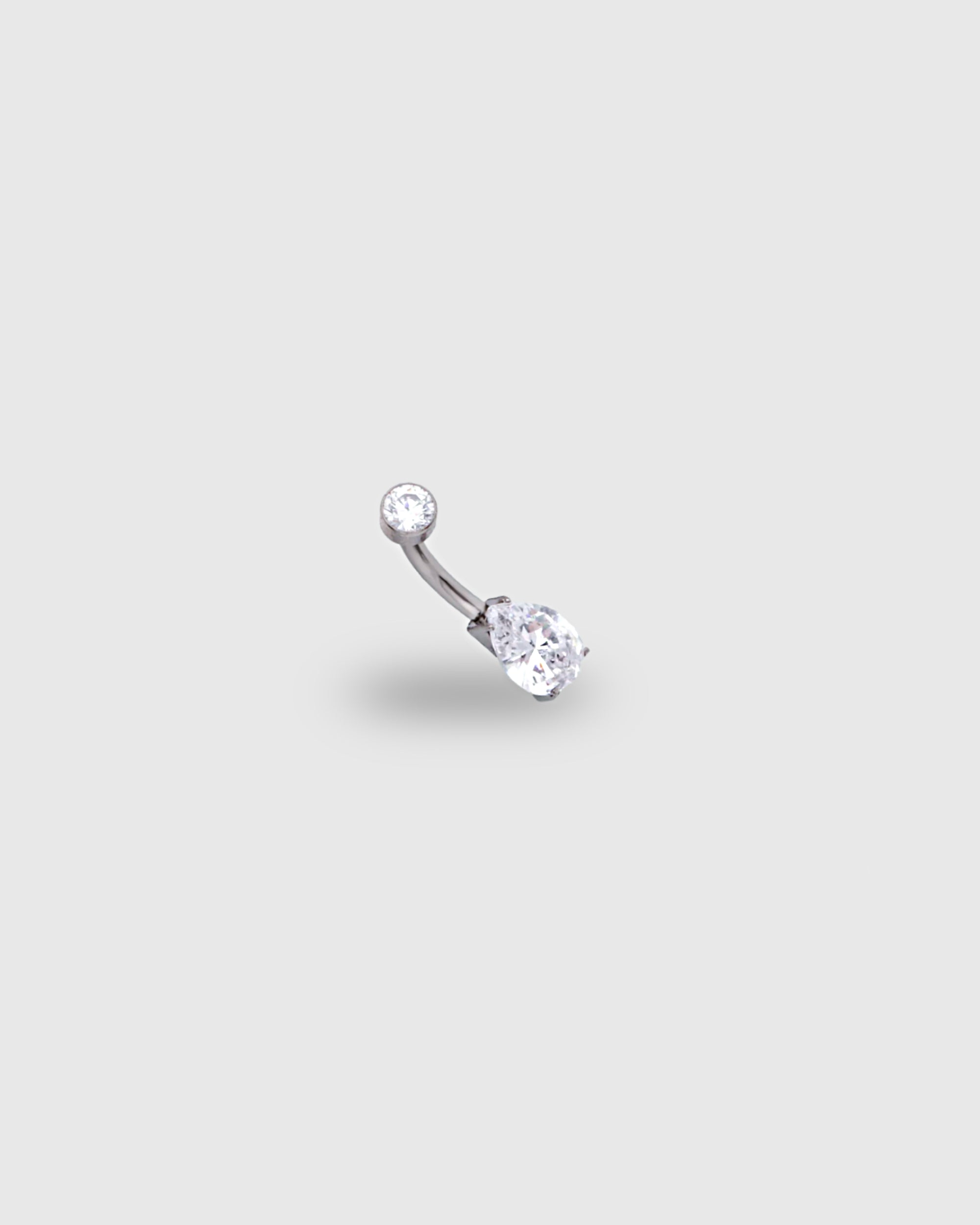 Piercing para ombligo navel de titanio con circonita en forma de gota