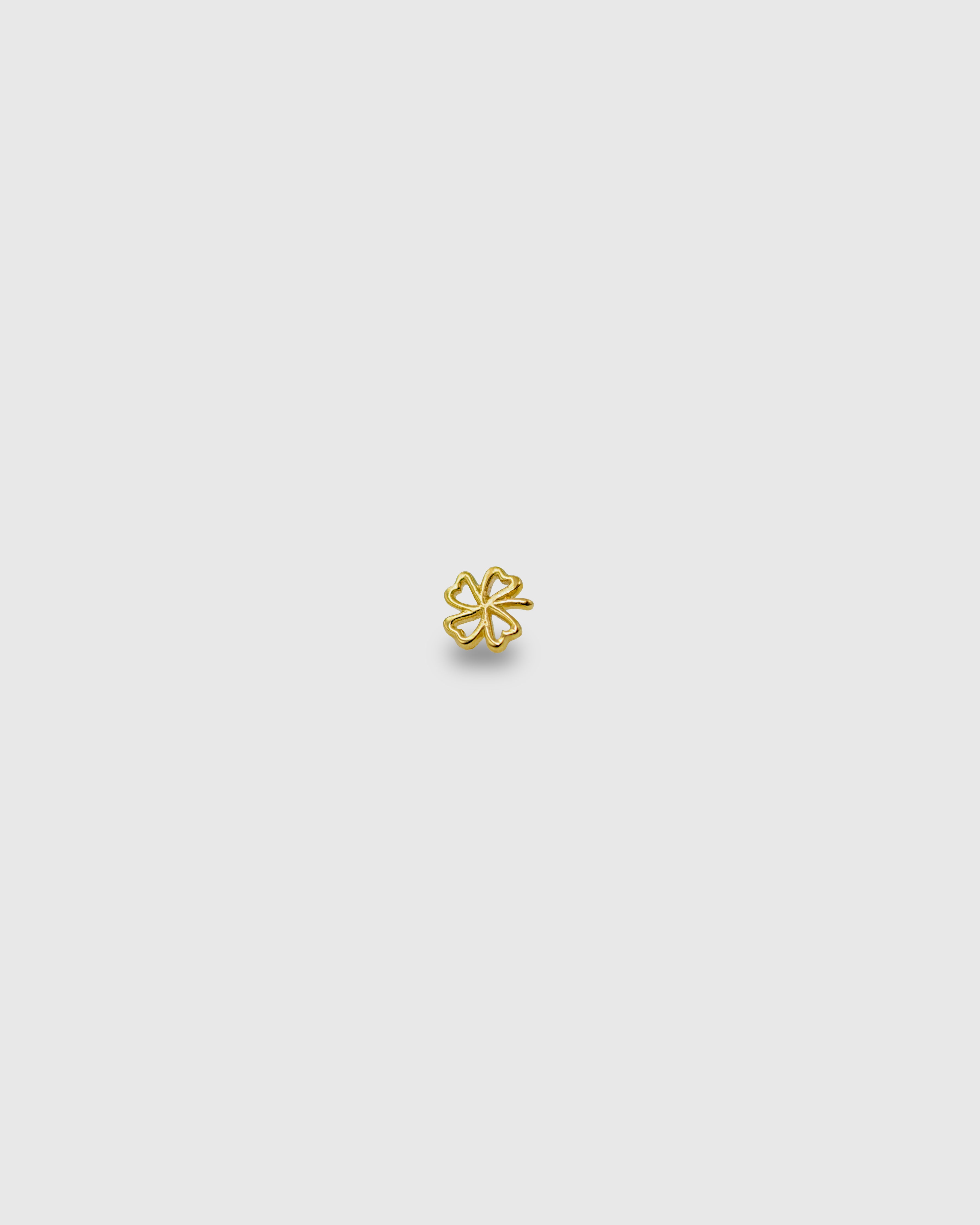 Pendiente Trébol de oro sólido 14k