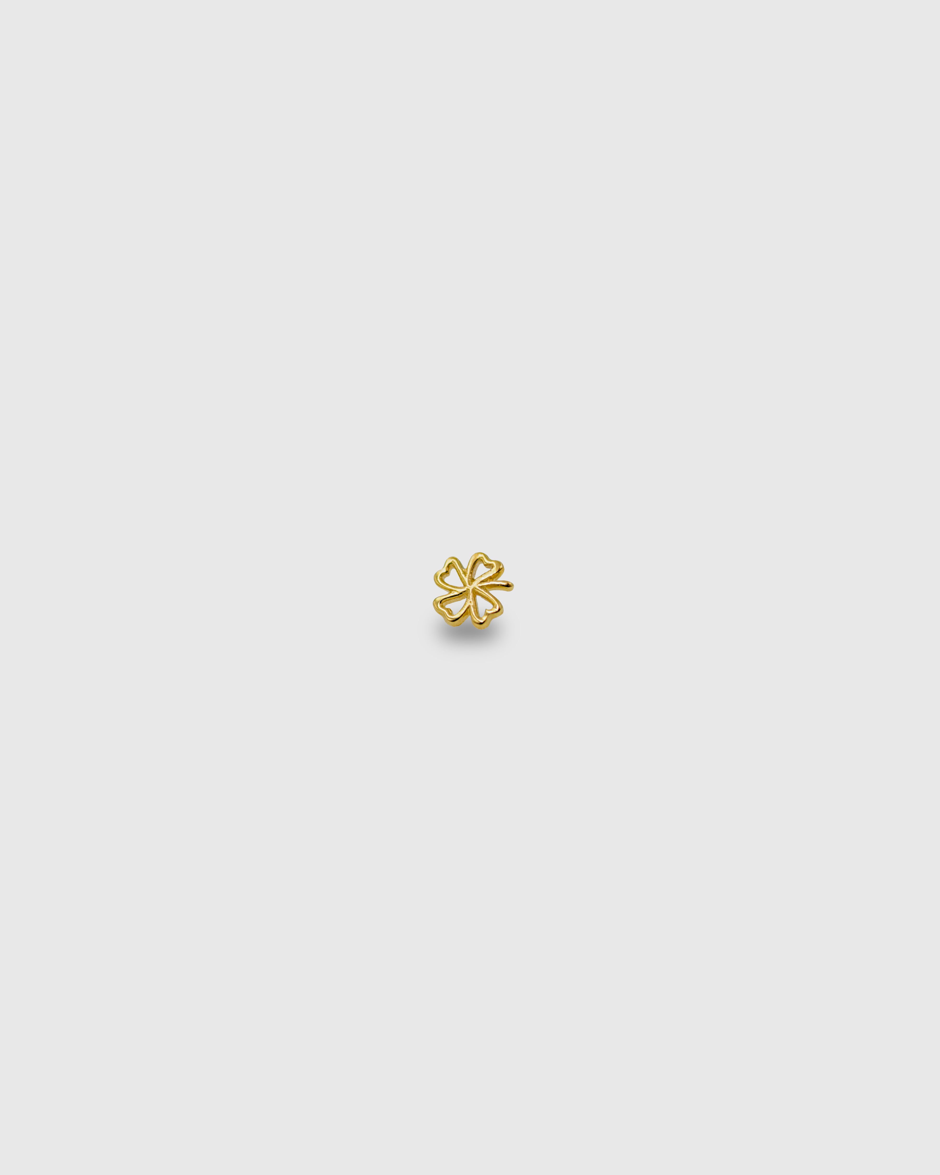 Piercing Trébol de oro sólido 14k